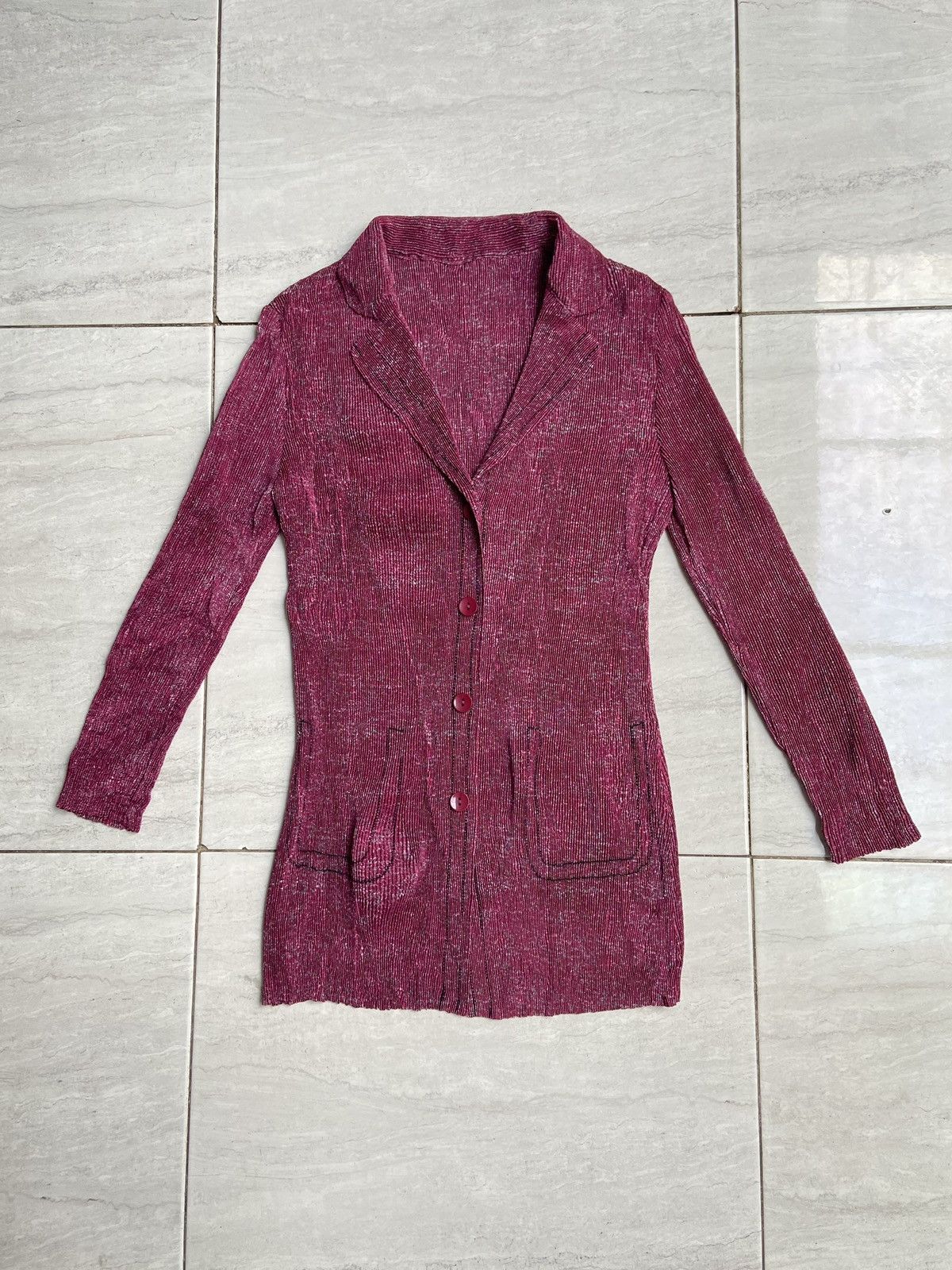 COLLINEJARDIN Pink Pleats Blazers