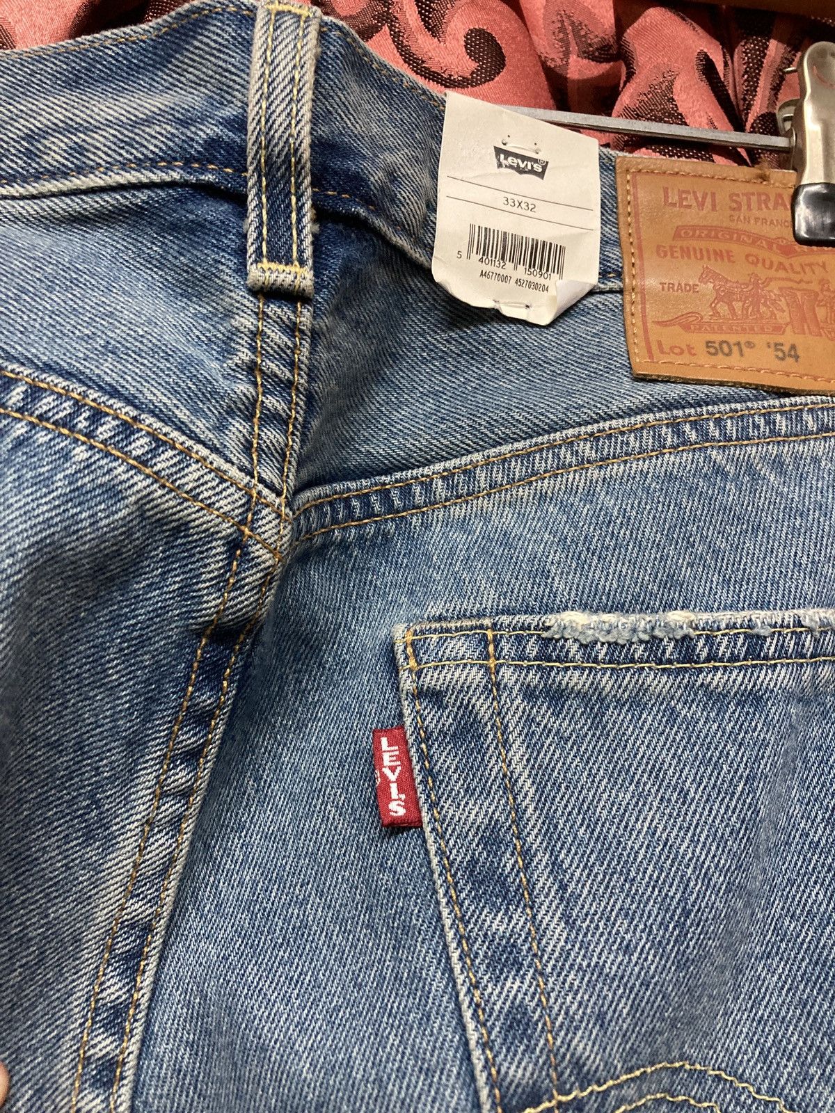 Distressed Levis 501 54 reproduction lot