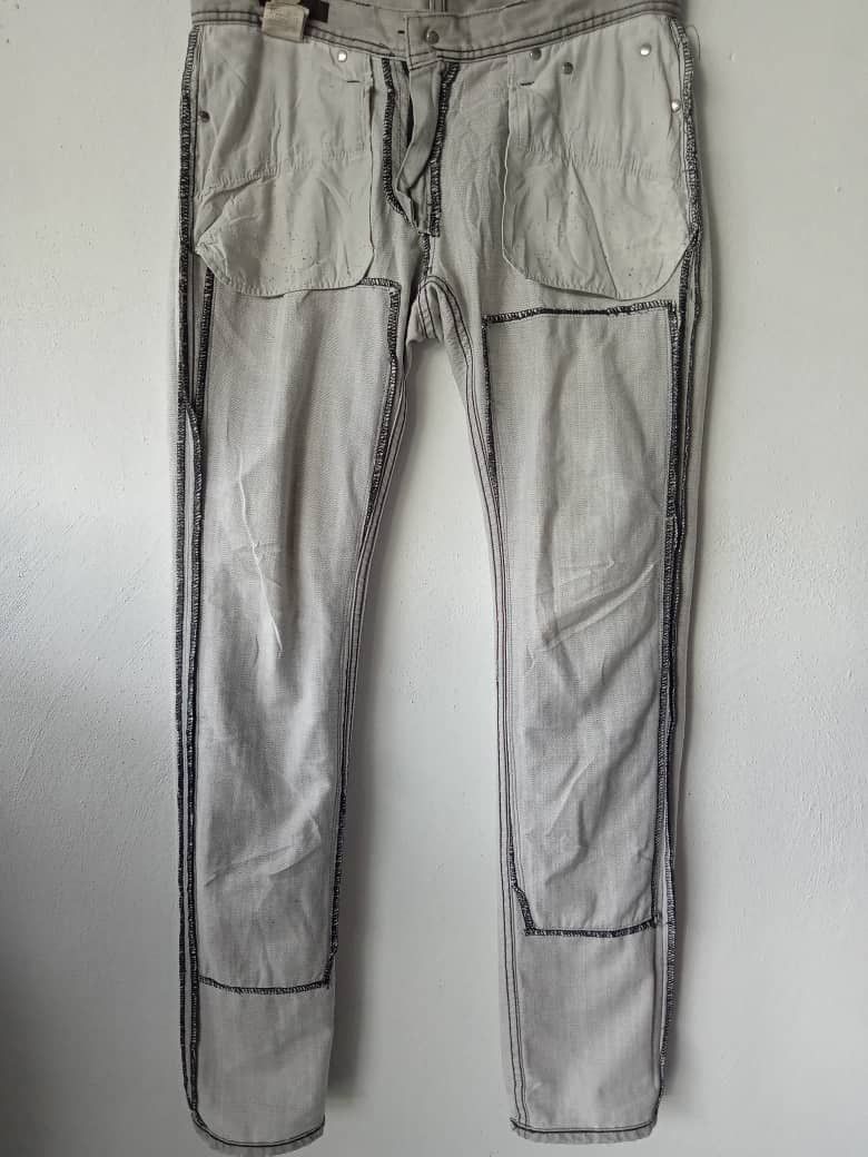 Japanese Brand Vintage Smoke Distressed Ripped Patchwork Ripped Slim Denim Size US 32 / EU 48 - 3 Thumbnail