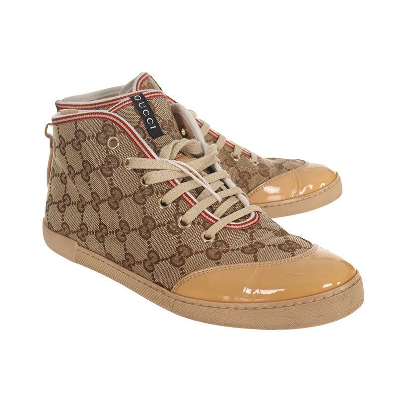 Gucci Gucci Logo High-Top Sneakers in Brown 0079 Size US 7.5 / EU 40-41 - 1 Thumbnail