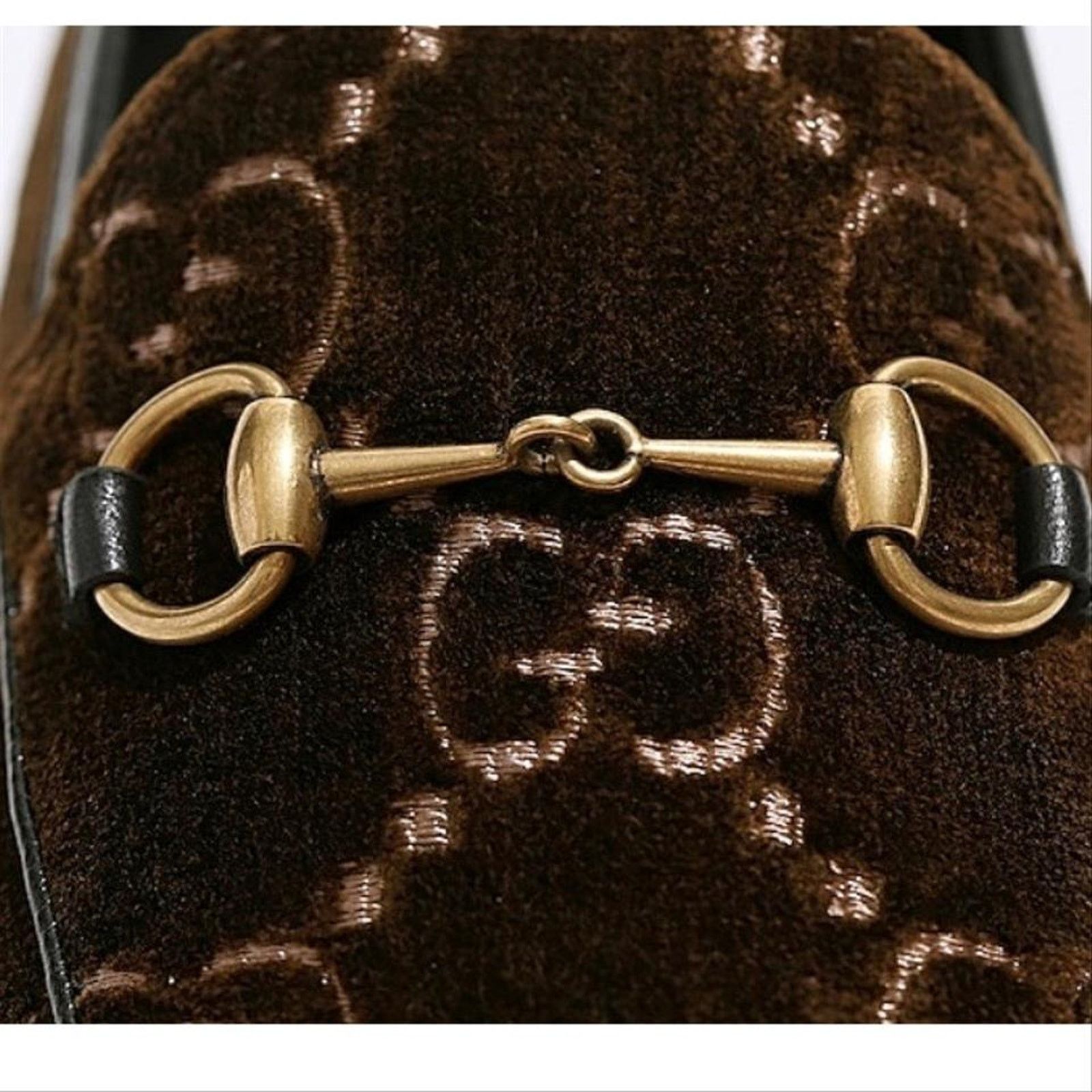 Gucci Jordaan horsebit GG logo velvet leather loafers flats Size US 6 / IT 36 - 8 Thumbnail