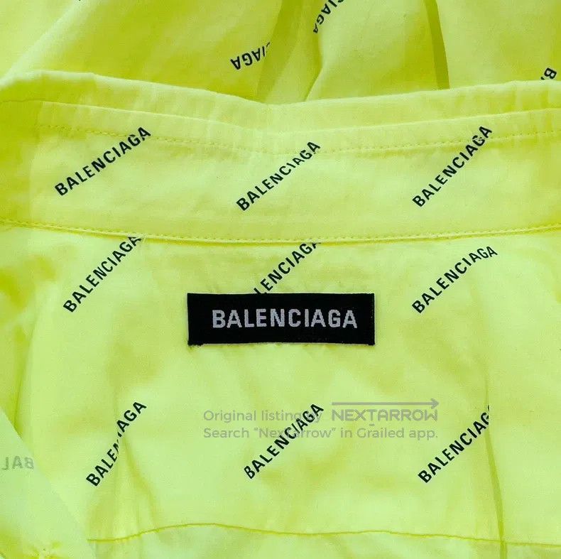 Balenciaga Balenciaga Fluorescent Yellow Long Sleeve Shirt Size XS / US 0-2 / IT 36-38 - 6 Thumbnail