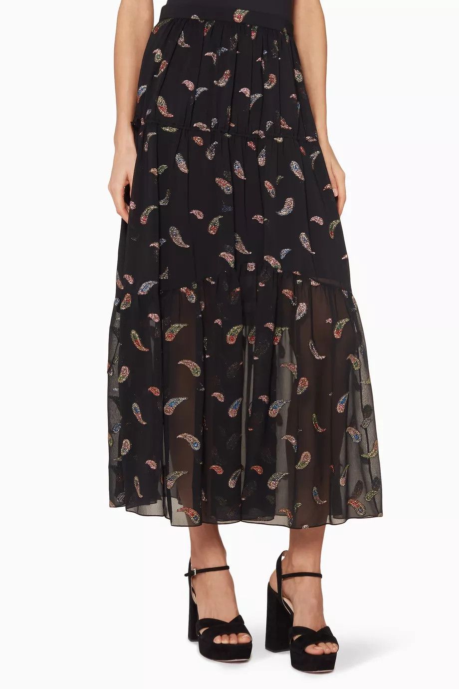 Chloe o1y0825 Maxi Skirt in Multicolor Size 26" / US 2 / IT 38 - 2 Thumbnail