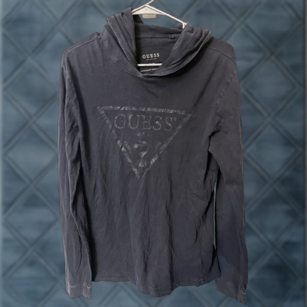 Guess GUESS Los Angeles Long Sleeve Hooded T-Shirt Black Distressed Size Small Mens Shirt Regular Cotton Logo Knit Vintage: No Size US S / EU 44-46 / 1 - 1 Thumbnail