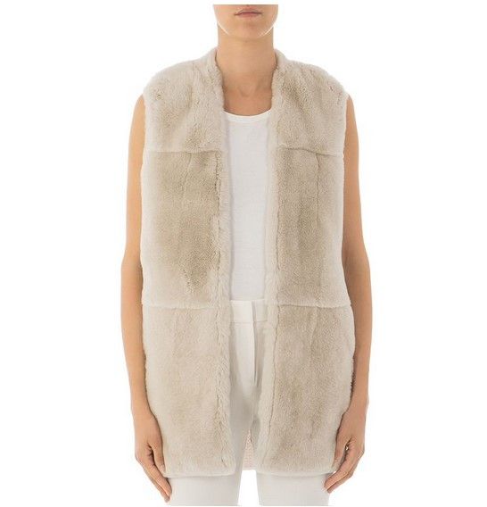 Peserico PESERICO real rabbit fur & knit-back vest. Size 46IT Size L / US 10 / IT 46 - 3 Thumbnail