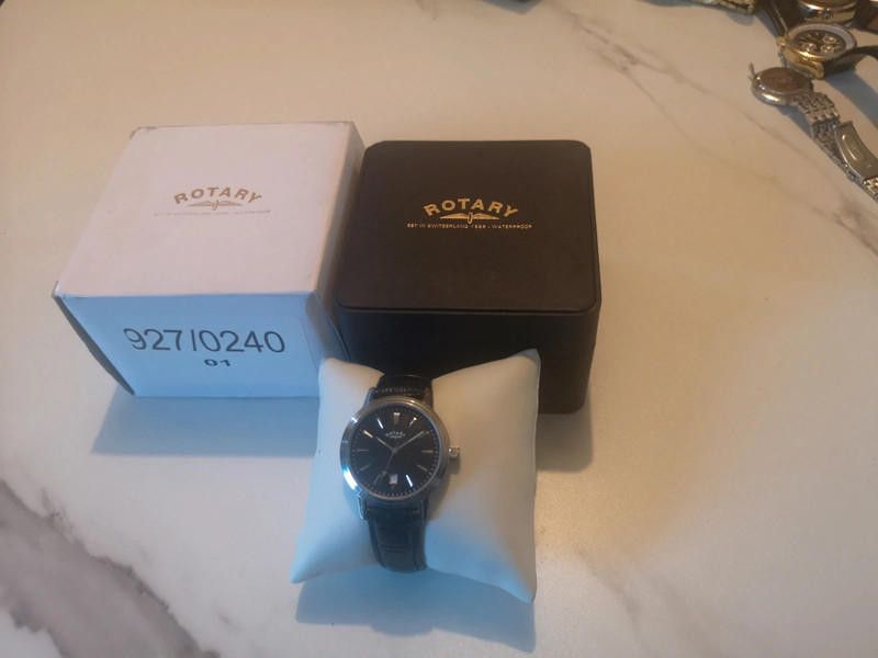 Designer Rotary black dial leather strap watch Size ONE SIZE - 8 Thumbnail