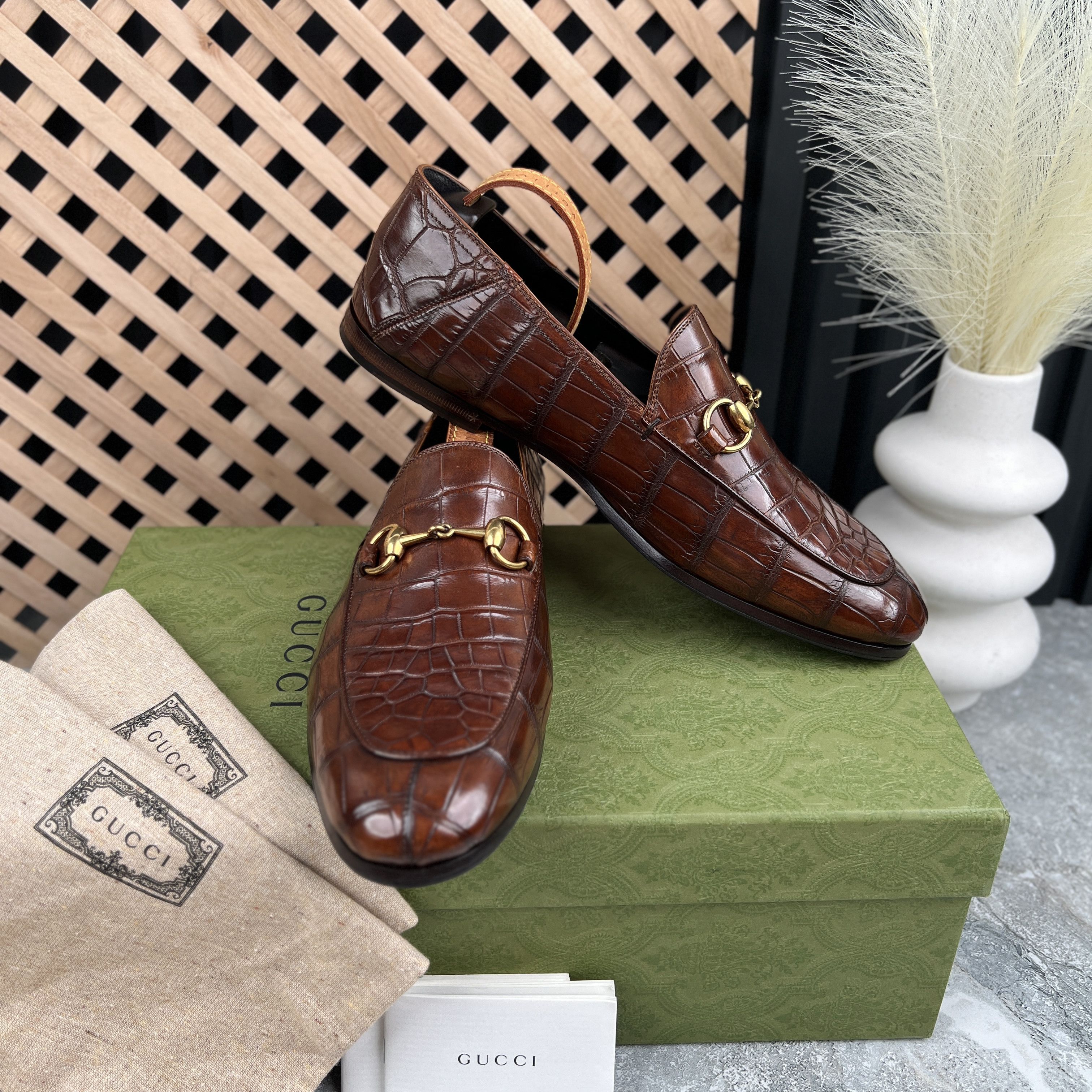 Gucci RRP$4470 RARE Gucci Jordaan Horsebit Loafer Crocodile Leathe Size US 8 / EU 41 - 3 Thumbnail