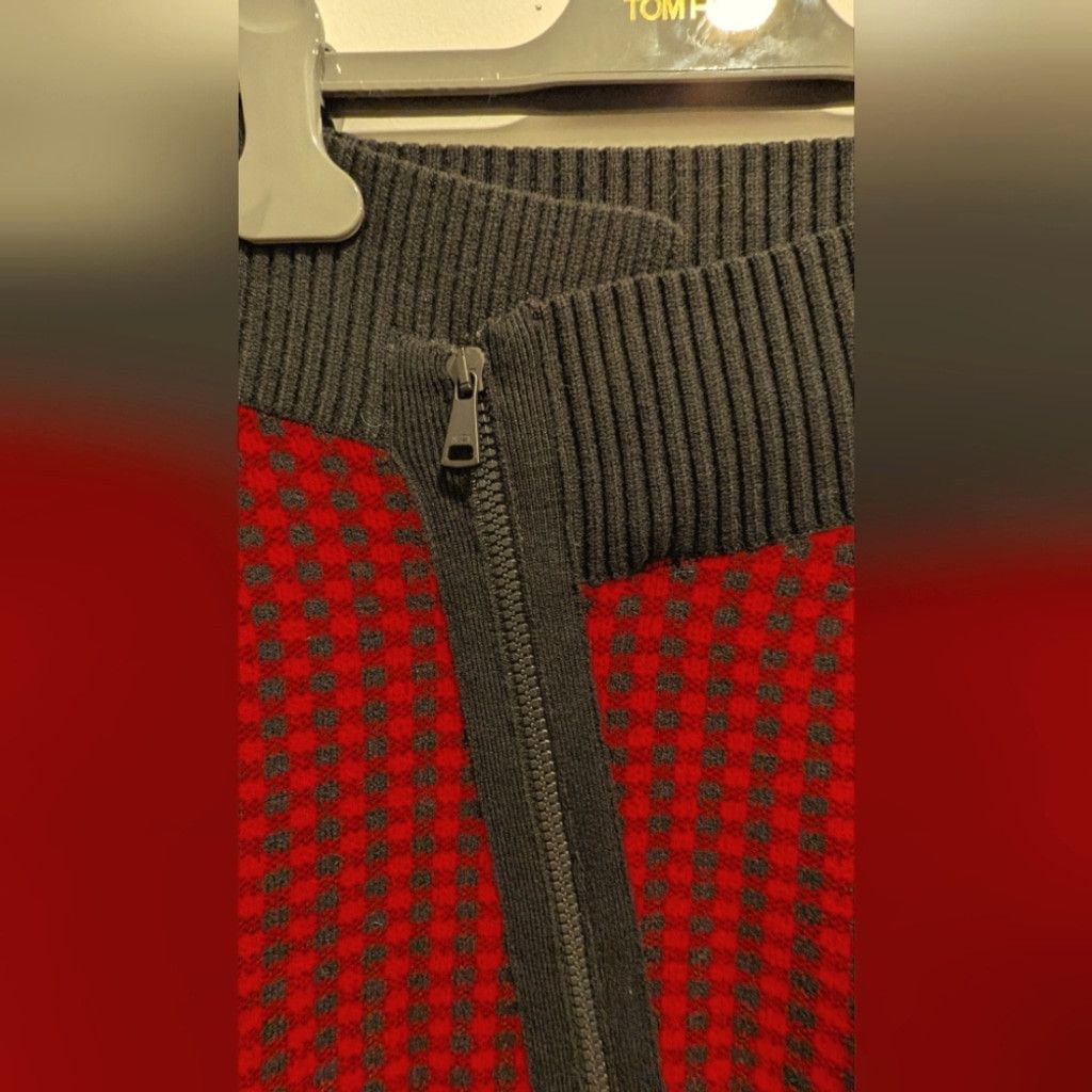 No. 21 N°21 Red & Black Checked Knit Zip Mini Skirt Size 27" / US 4 / IT 40 - 3 Thumbnail