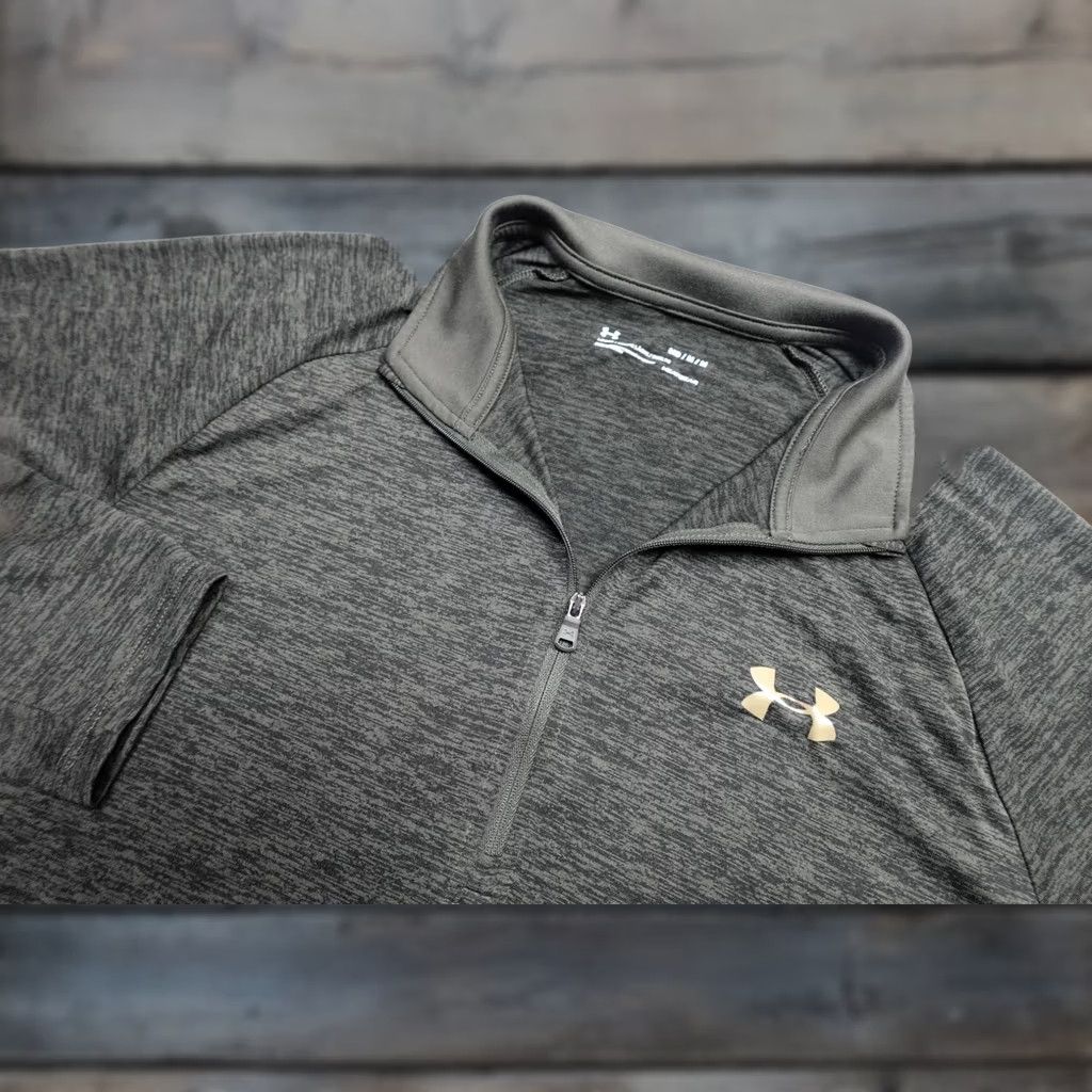 Under Armour Under Armour HeatGear Quarter Zip Pullover Mens Medium Gray Long Sleeve Training Size US M / EU 48-50 / 2 - 1 Thumbnail