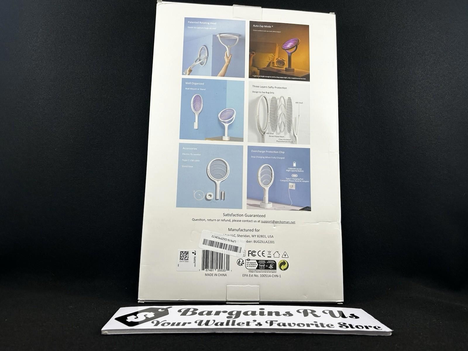 Other Electric Fly Mosquito Swatter Long Handle White Patented Rot Size ONE SIZE - 2 Thumbnail