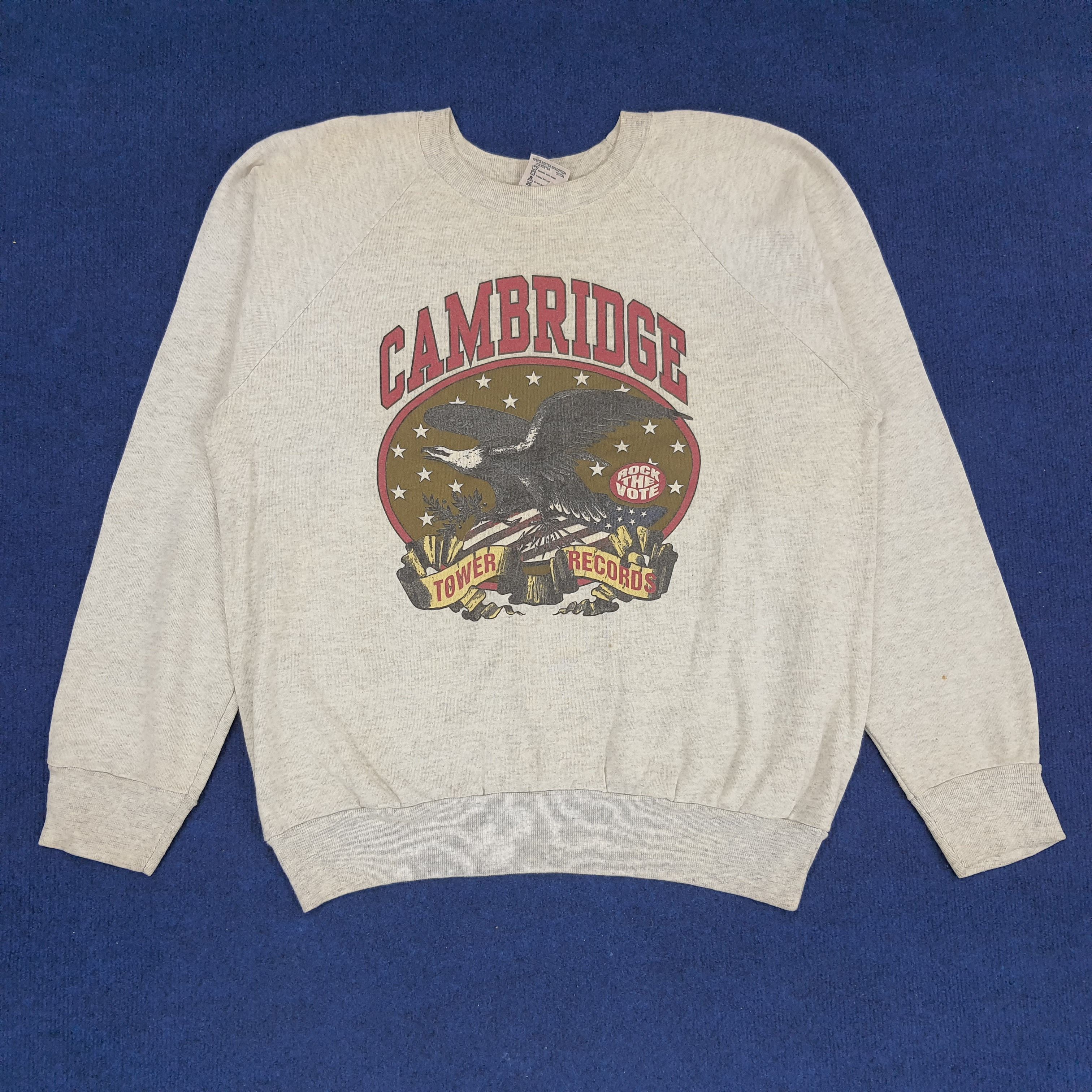Vintage Vintage CAMBRIDGE Rock Tower Records Sweatshirt Size US L / EU 52-54 / 3 - 1 Thumbnail