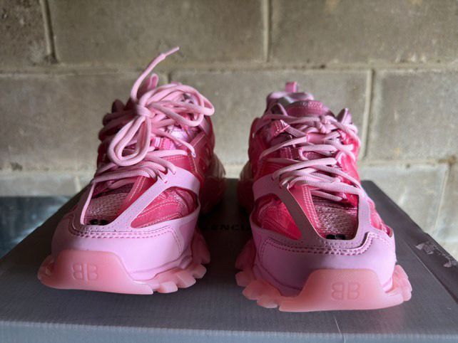 Balenciaga o1mt1gz0625 Track Clear Sole Sneakers in Pink Size US 6 / IT 36 - 4 Thumbnail