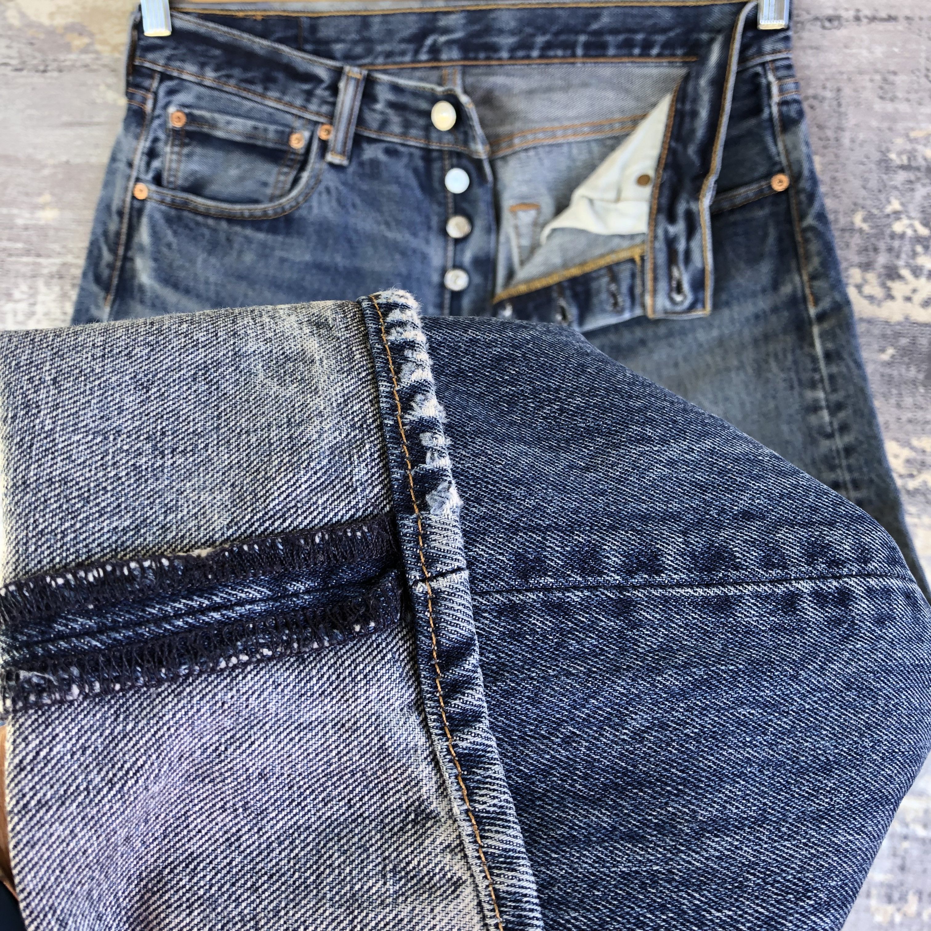 Levi's Vintage Y2K Levis 501 Faded Jeans Levi's Distressed Denim Size US 32 / EU 48 - 8 Thumbnail