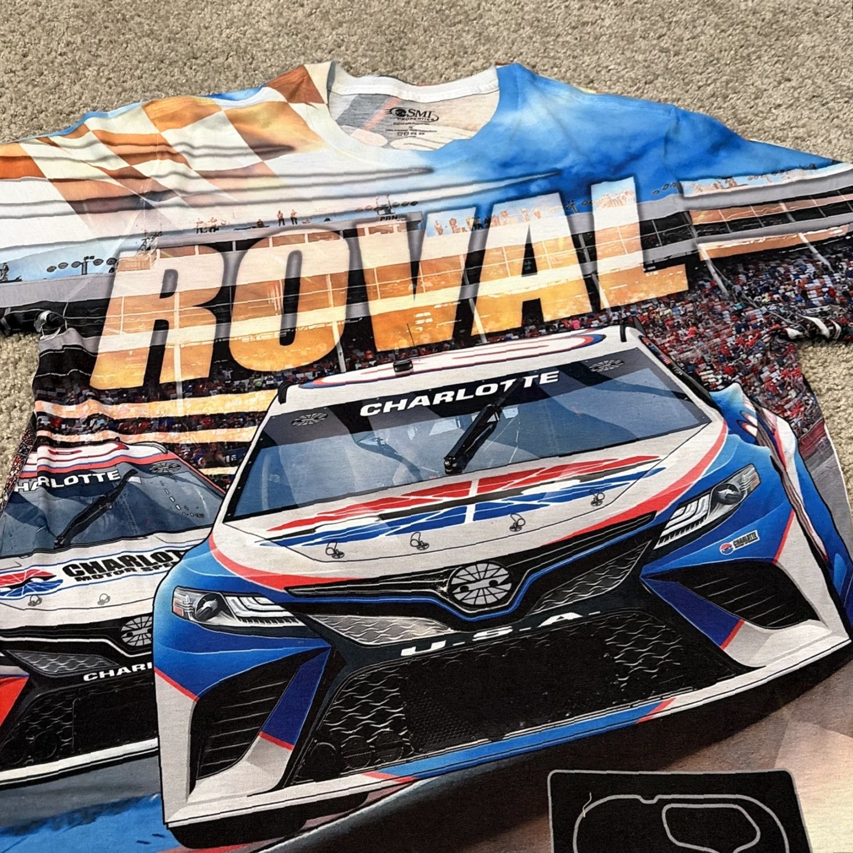 NASCAR NASCAR Charlotte Motor Speedway Roval 2019 All Over Print T-Shirt XL Men Multicolor Size US XL / EU 56 / 4 - 3 Thumbnail