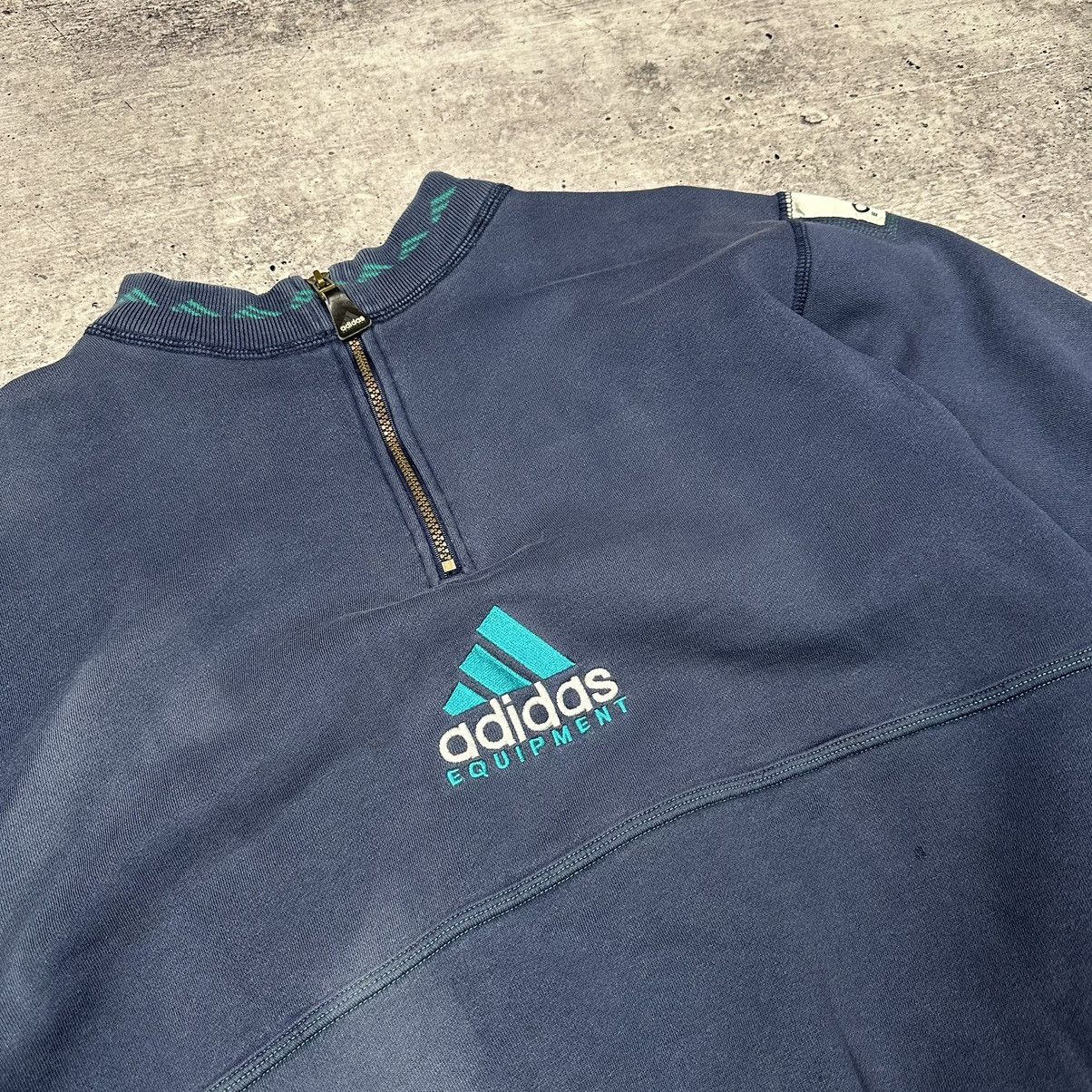 Adidas × Vintage Vintage 90s Adidas Equipment 1/4 Zip Sweatshirt Blue Size US M / EU 48-50 / 2 - 8 Thumbnail