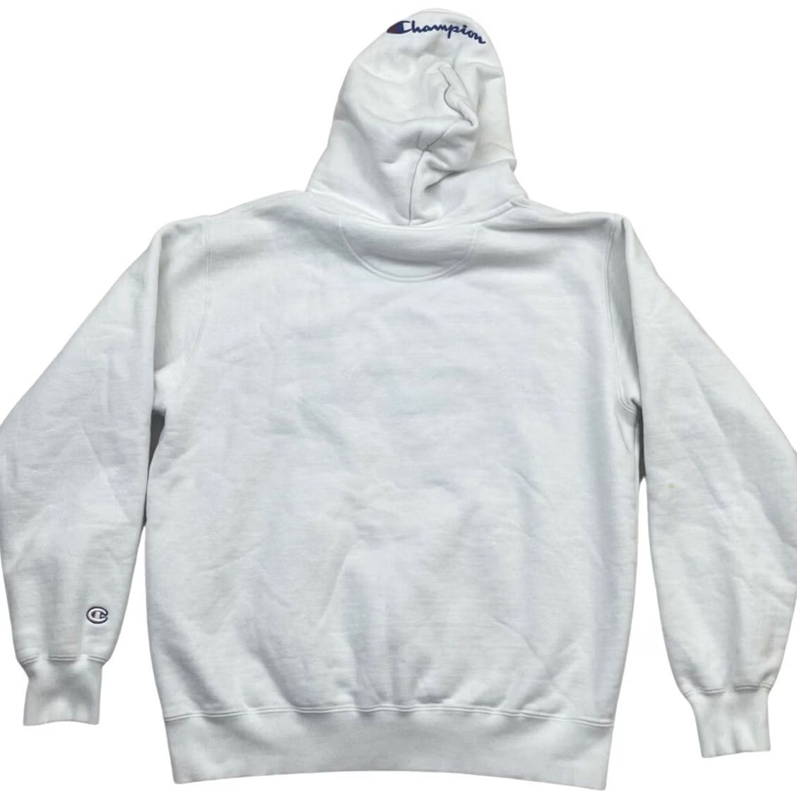 Champion VINTAGE Champion Hoodie Womens S White Fleece Pullover Y2K Logo Japanese Size S / US 4 / IT 40 - 3 Thumbnail