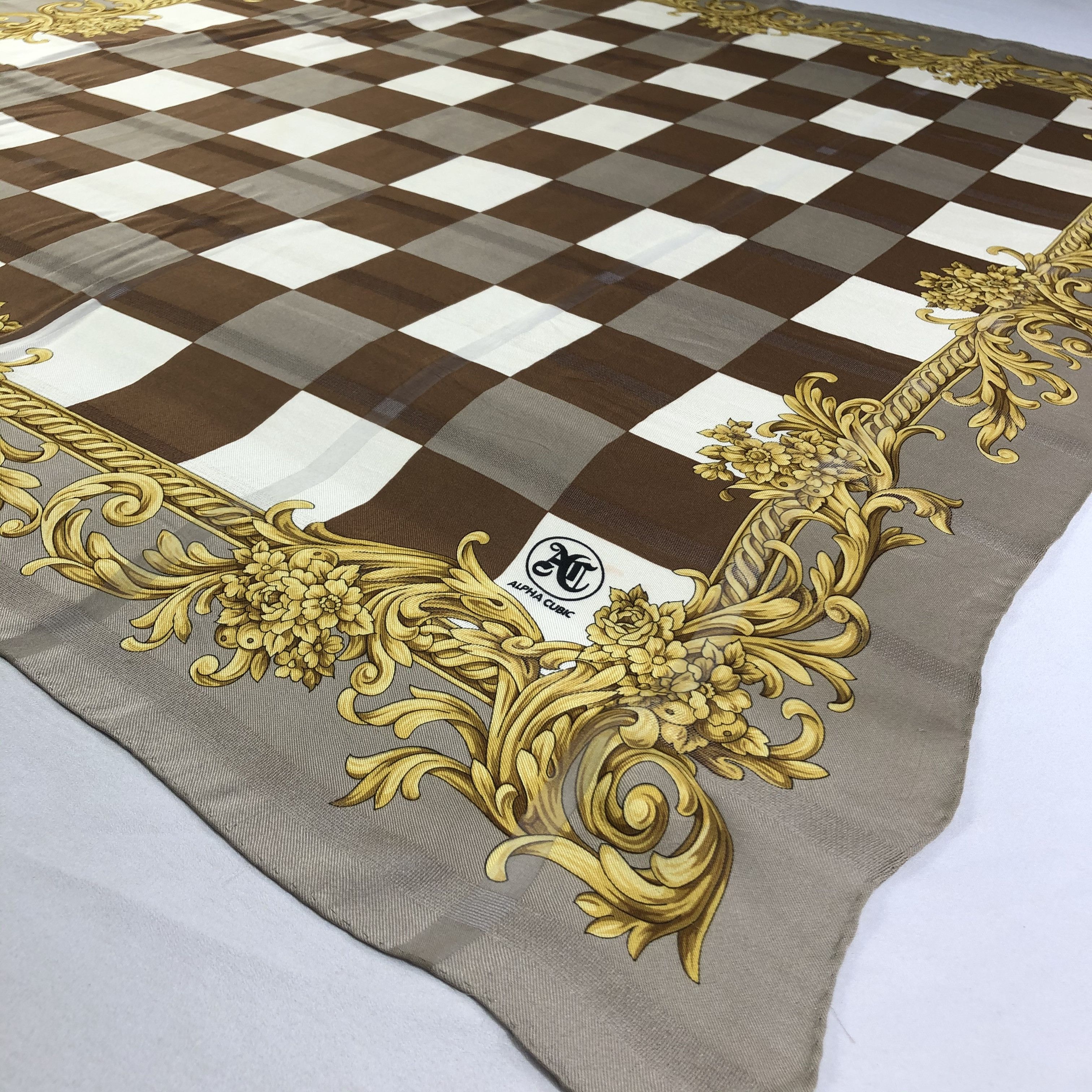 Vintage Vintage Alpha Cubic Silk Scarf Size ONE SIZE - 4 Thumbnail