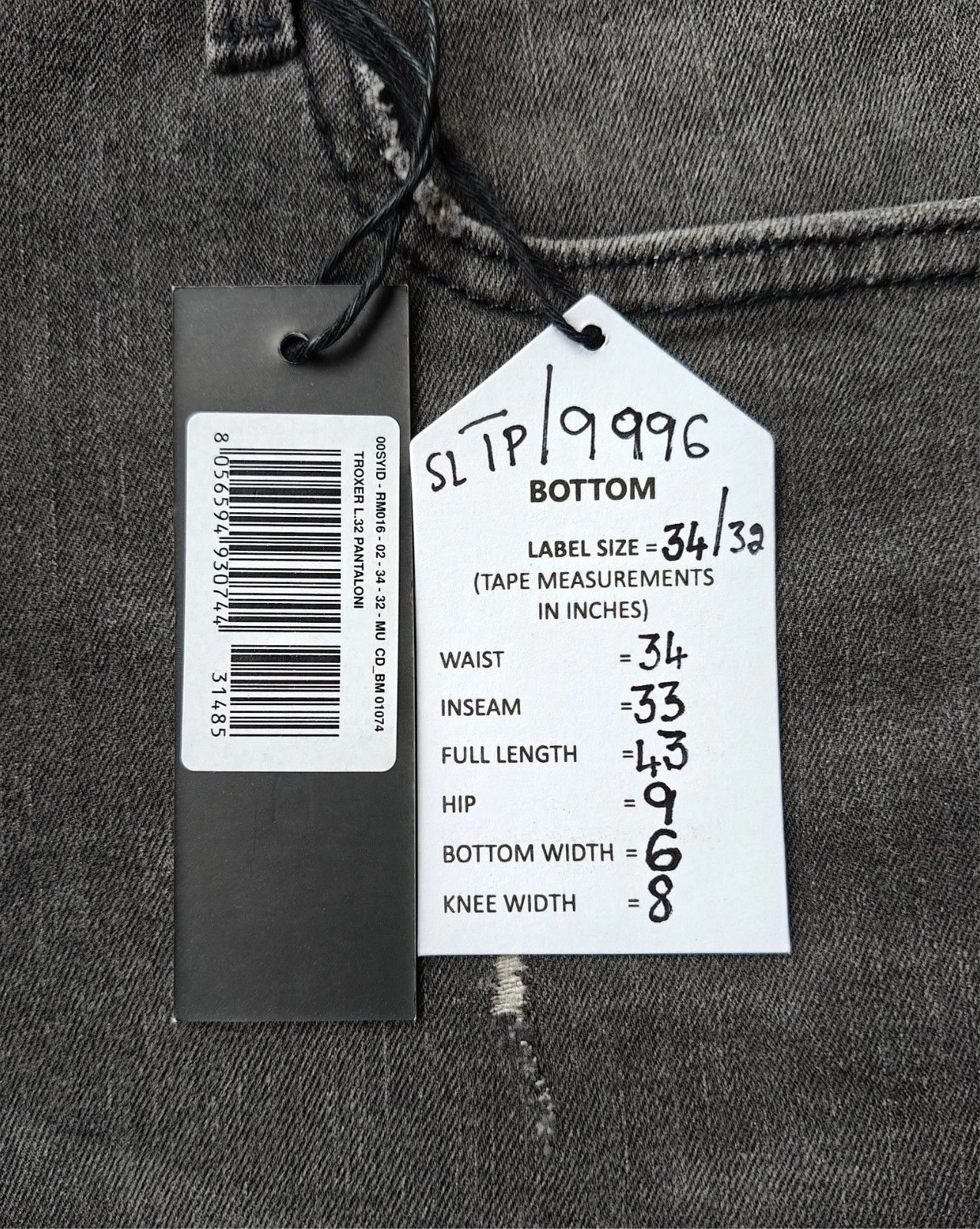 Diesel Diesel TROXER L.32 MENS JEANS SLTP/9996 Size US 34 / EU 50 - 6 Thumbnail