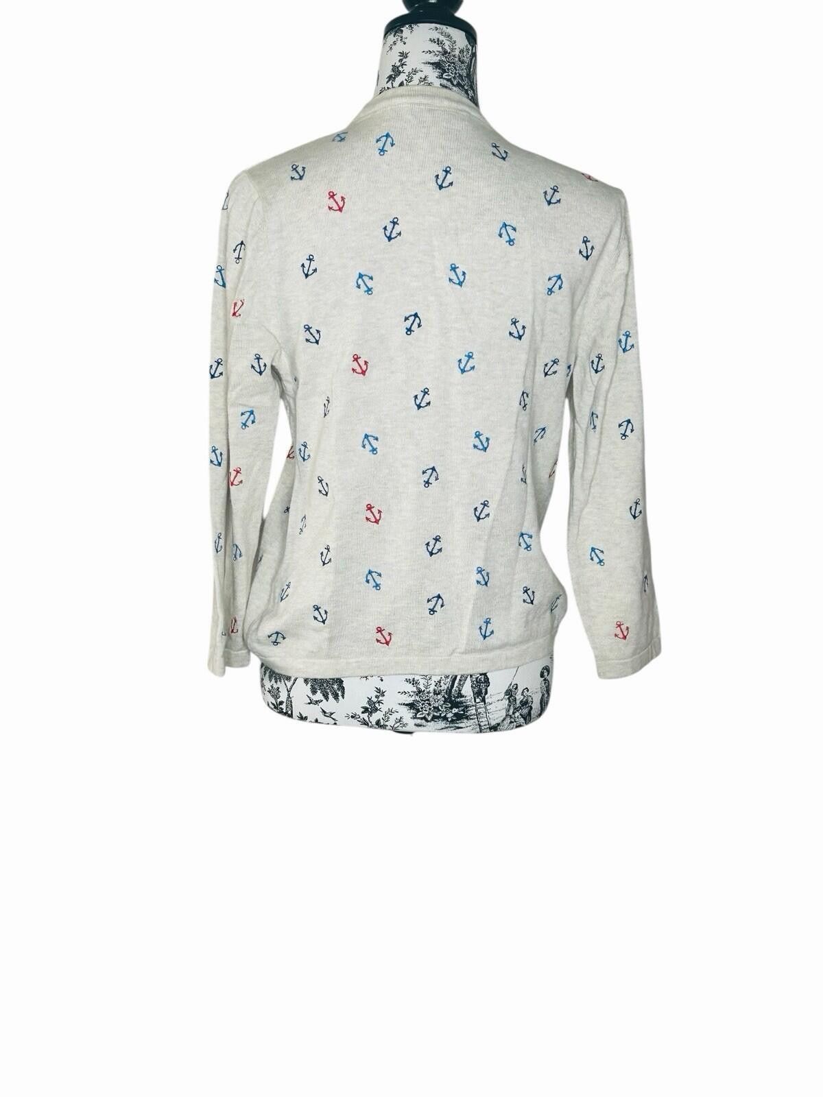 Other Laura Ashley White Knit Sweater Cardigan 100% Cotton - Sz M Size M / US 6-8 / IT 42-44 - 4 Thumbnail