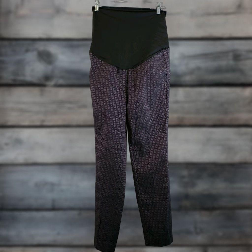 Loft Ann Taylor LOFT Womens Maternity Pants Sz 8 Purple Cotton Blend Size 30" / US 8 / IT 44 - 1 Thumbnail
