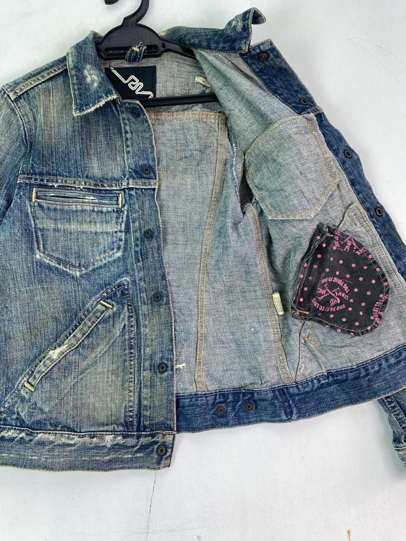 Japanese Brand Vtg 90s distressed design RNA japan denim trucker jacket Size M / US 6-8 / IT 42-44 - 4 Thumbnail