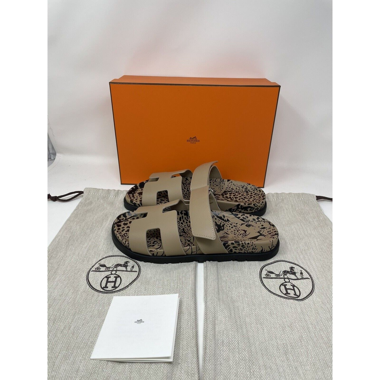 Hermes Heremes Chypre Smooth Calfskin Leopard Techno Sandal 38 NIB Size US 7 / IT 37 - 3 Thumbnail