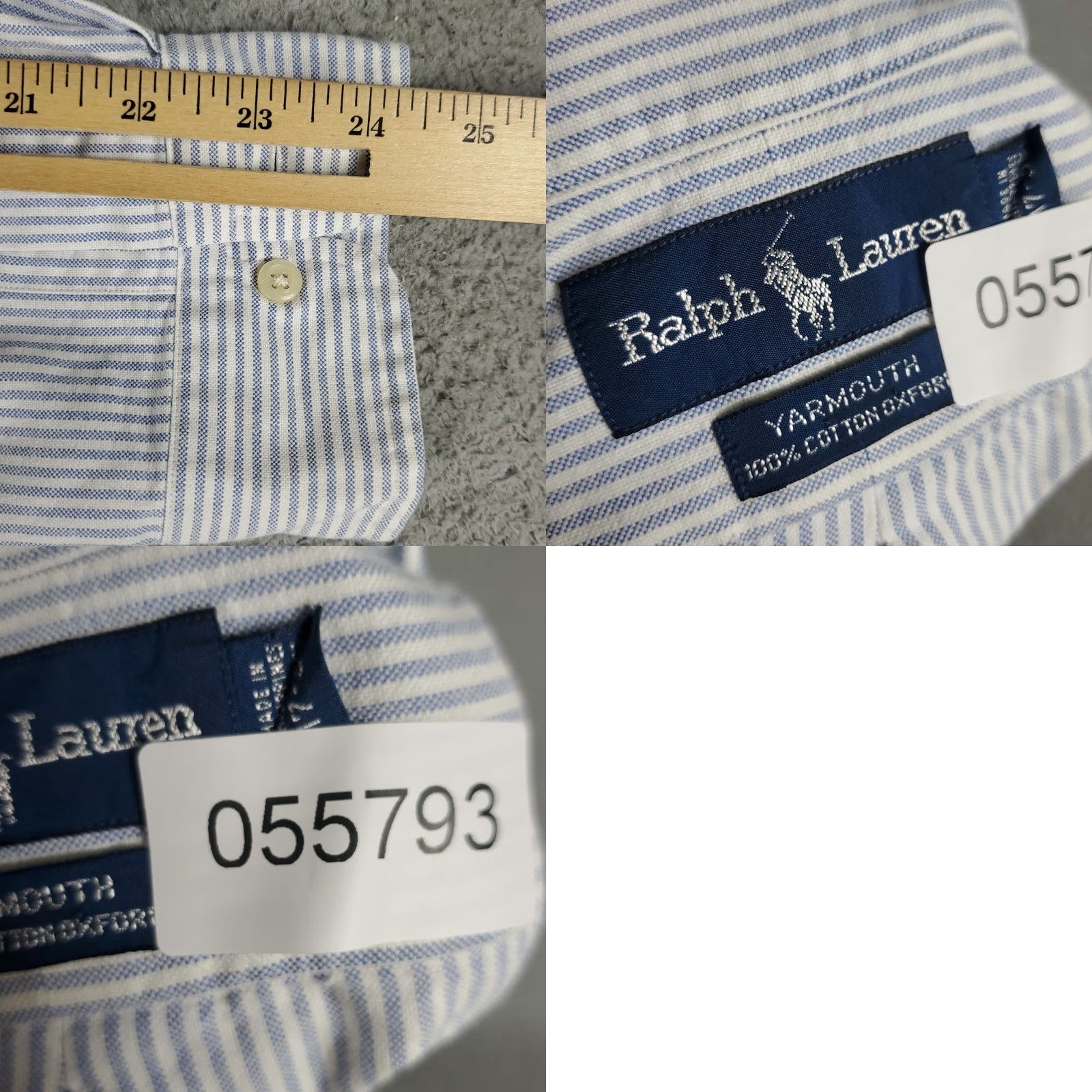 Ralph Lauren Ralph Lauren Dress Shirt Mens 17 Blue Striped Button-Down Long Sleeve Regular Fit Cotton Shirt Mens Size 17 Blue Striped Pony Dress Shirt Mens Size 46R - 8 Thumbnail