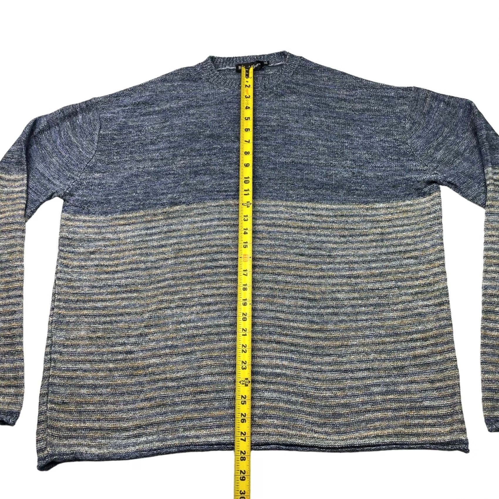 Vintage Bullock & Jones Sweater Men's 2XL Linen Knit Crewneck Striped Gray/Blue Ireland Vintage No Size US XXL / EU 58 / 5 - 5 Thumbnail