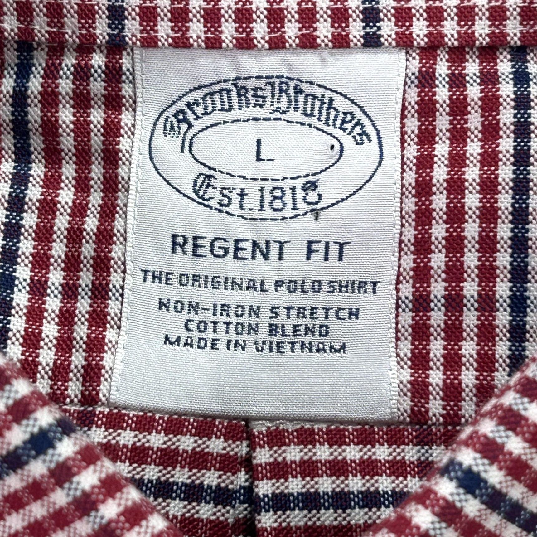 Brooks Brothers Brooks Brothers Shirt Mens Large Red Check Regent Non Iron Stretch Cotton Size US L / EU 52-54 / 3 - 4 Thumbnail