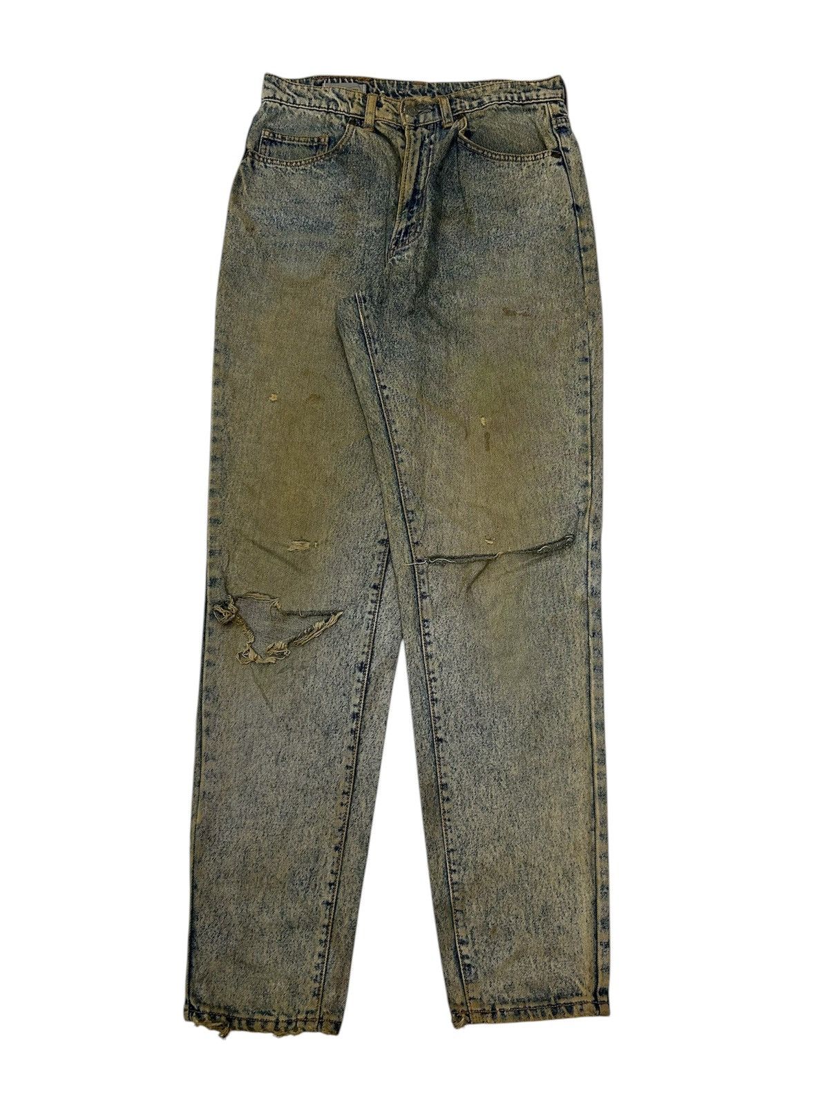 Japanese Brand Vintage Japanese Mud wash Distressed Tapered Jeans Size US 30 / EU 46 - 1 Thumbnail
