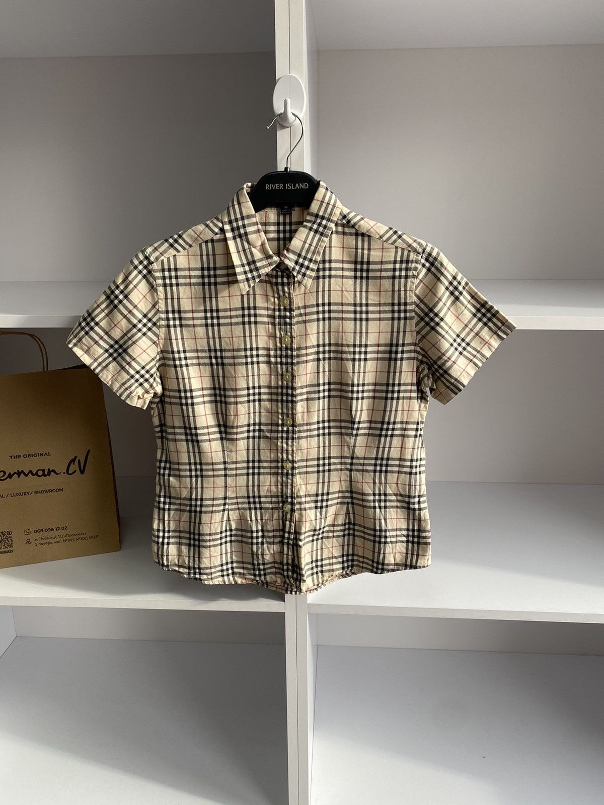 Burberry × Designer × Vintage Vintage Burberry Kids Nova Check Button Up Shirt Size US M / EU 48-50 / 2 - 5 Thumbnail