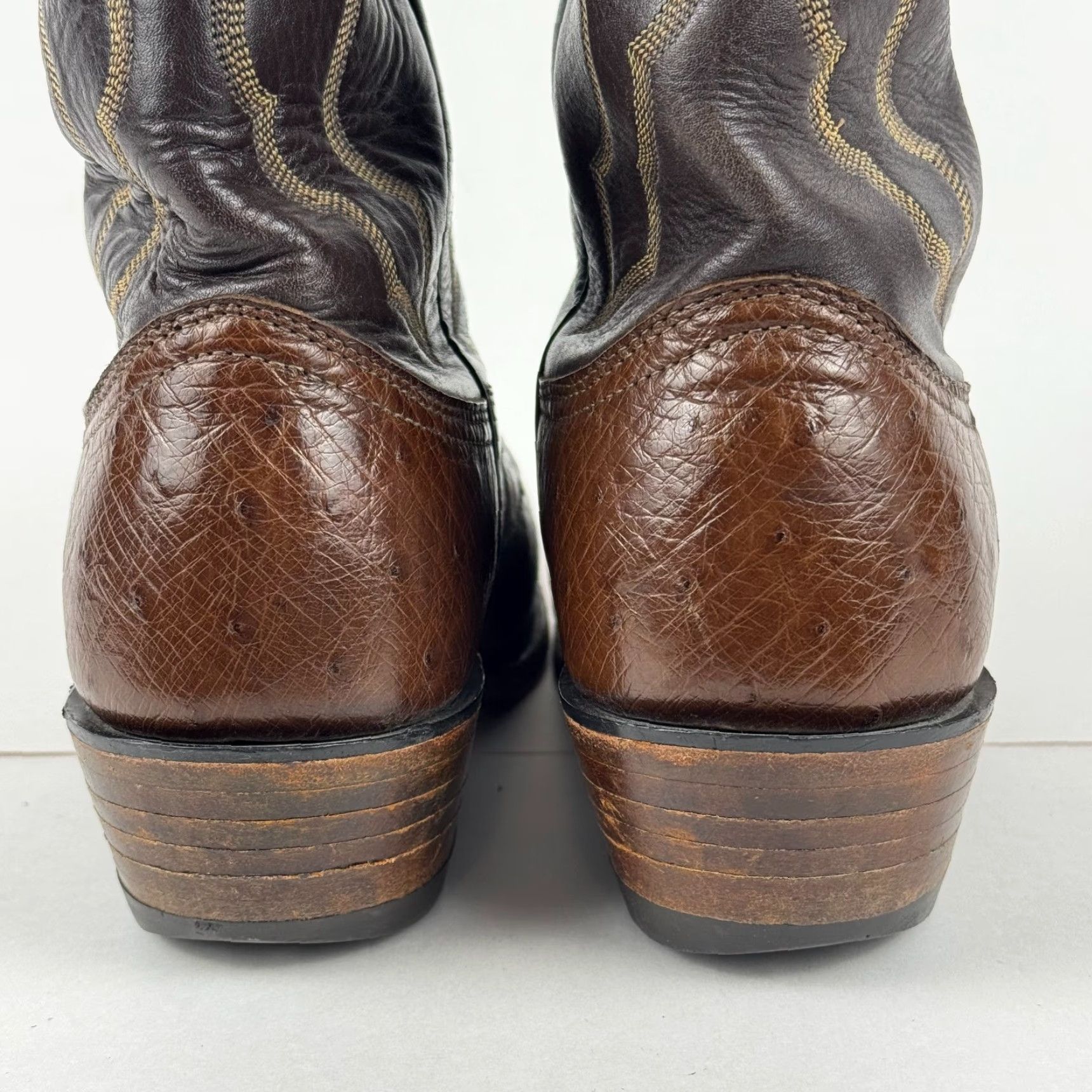 Vintage VINTAGE Larry Mahan Boots Men 7 XE Brown Leather Western Cowboy Made USA Western, Leather, XE Width, 7 Size US 7 / EU 40 - 6 Thumbnail