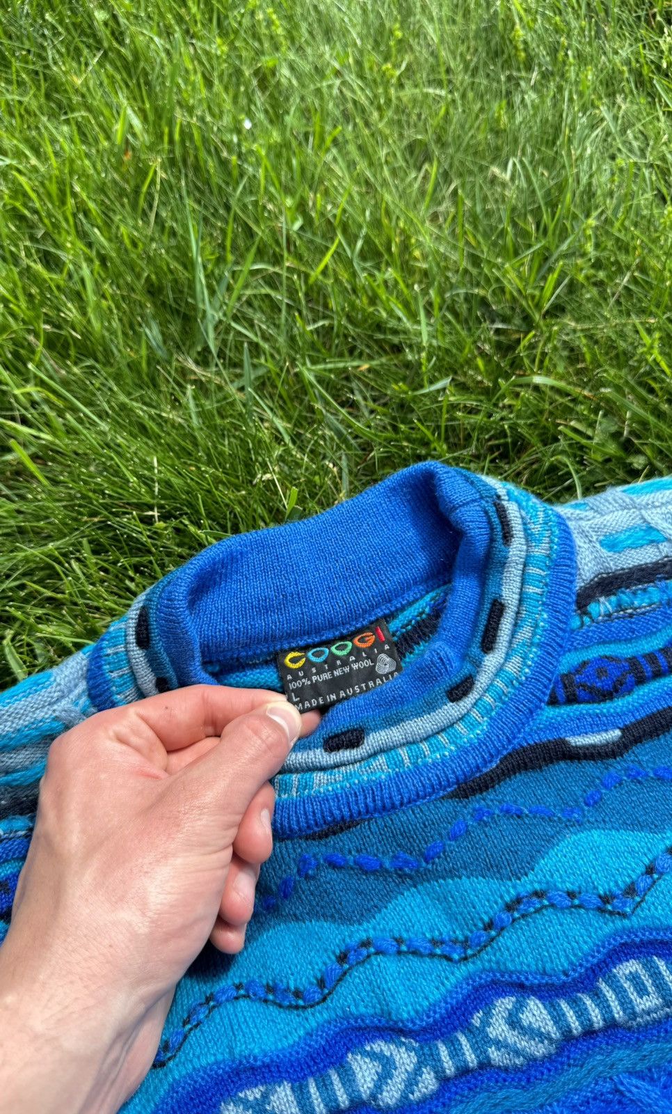 Coogi × Vintage Sweater Coogi Vintage Blue Y2K 3D Knit Very Rare Size US L / EU 52-54 / 3 - 4 Thumbnail