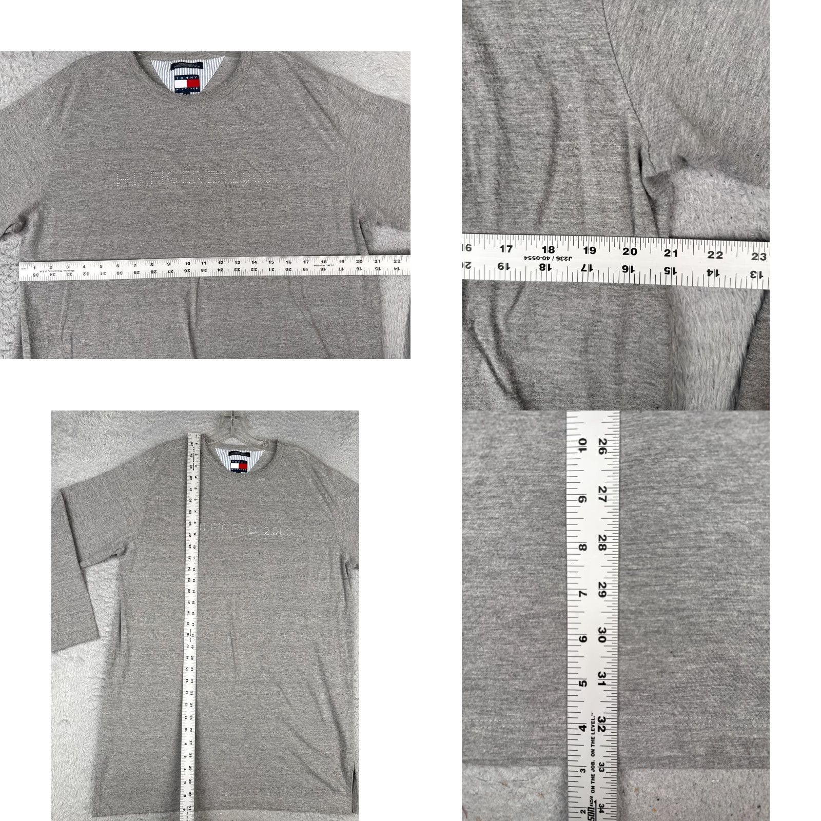 Tommy Hilfiger Tommy Hilfiger Shirt Women L Gray Crew Long Sleeve Bling Rhinestone Logo Cotton Casual Knit All Seasons Vintage NoN/A Size L / US 10 / IT 46 - 8 Thumbnail