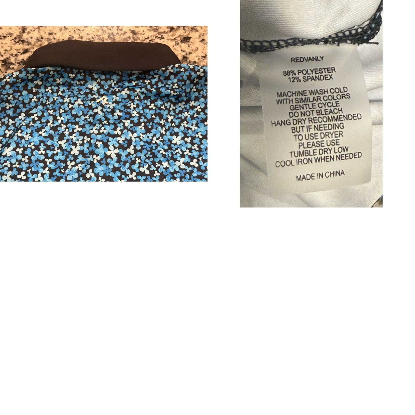 Vintage Redvanly Golf Shirt Polo Brewer Floral Print Sz M Malibu Blue Performance Men Size US M / EU 48-50 / 2 - 8 Thumbnail