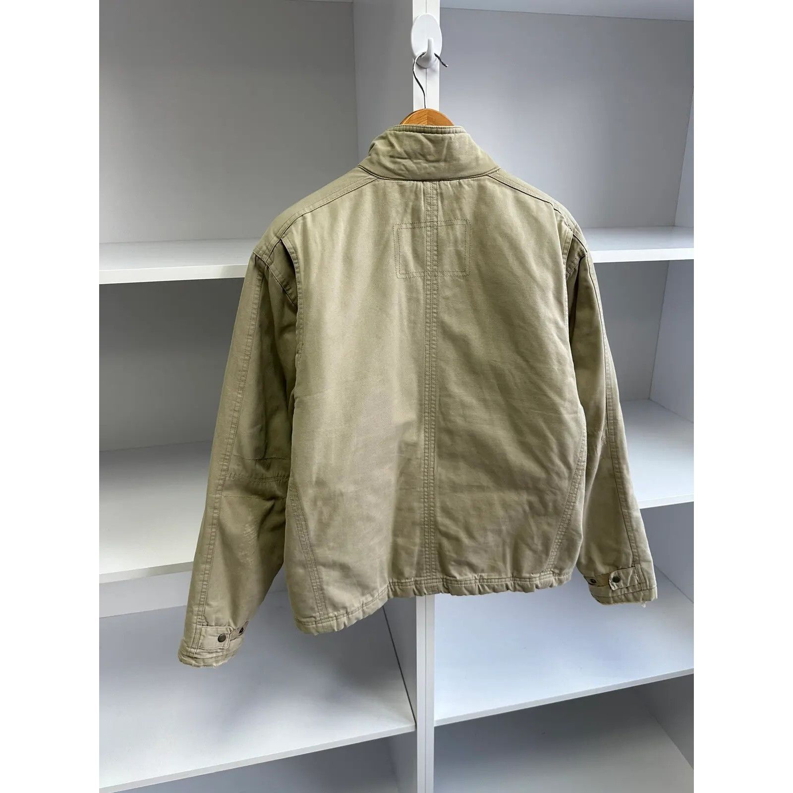 Nike VTG Nike Detroit Style Heavy Beige Bomber Jacket Size US L / EU 52-54 / 3 - 12 Thumbnail
