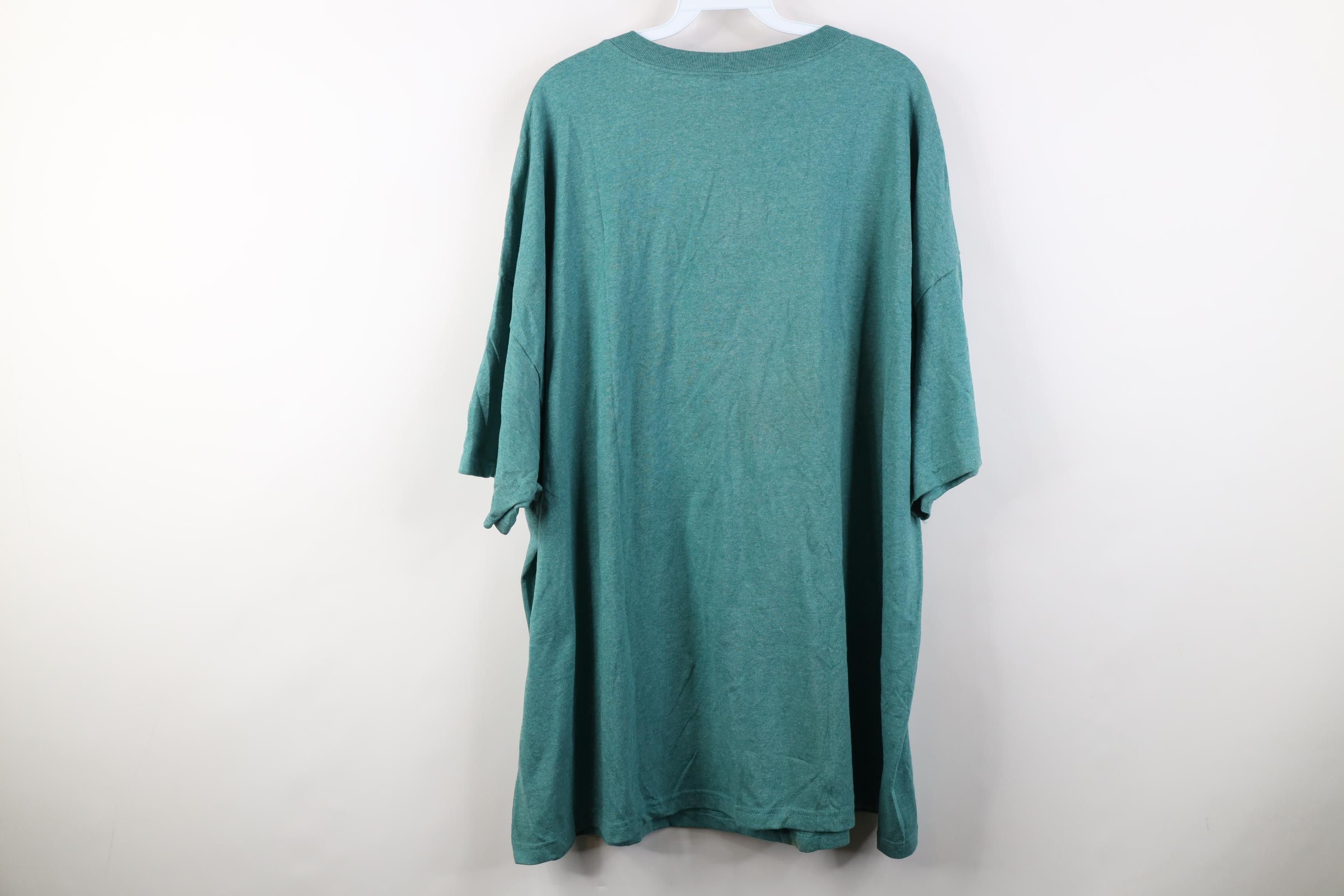 Hanes Deadstock Vintage 90s Hanes T-Shirt Miro Green Heather USA Size US XXL / EU 58 / 5 - 15 Thumbnail