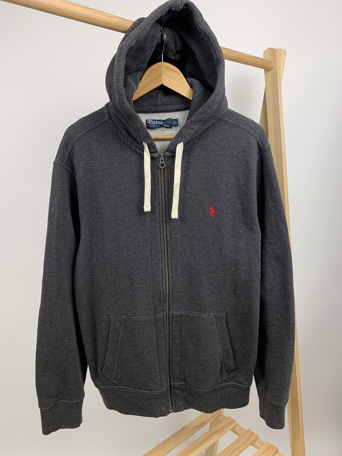 Ralph Lauren × Vintage Vintage 90’s Ralph Lauren Heavy Cotton Zip Hoodie Size US XL / EU 56 / 4 - 1 Thumbnail