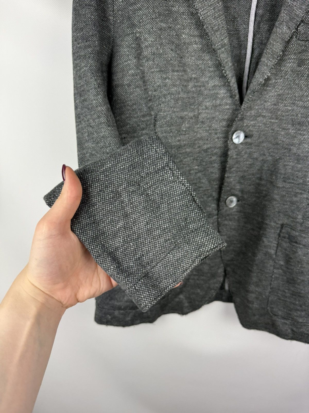 Harris Wharf London Harris Wharf London Cotton / Linen Unlined Blazer Jacket Size 38R - 10 Thumbnail