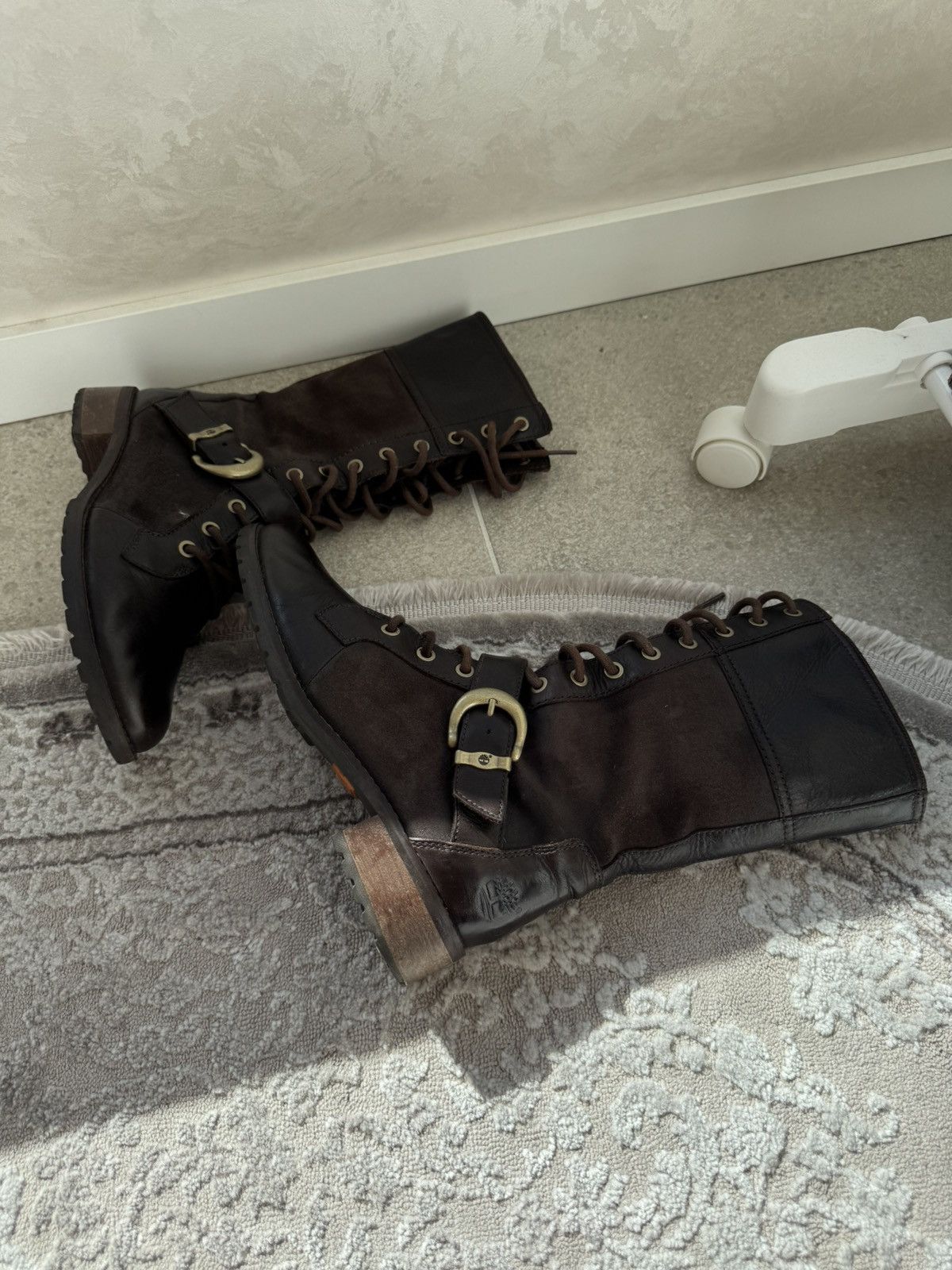 Timberland Vintage y2k Timberland Suede Racing Moto High Boots Size US 8.5 / IT 38.5 - 3 Thumbnail