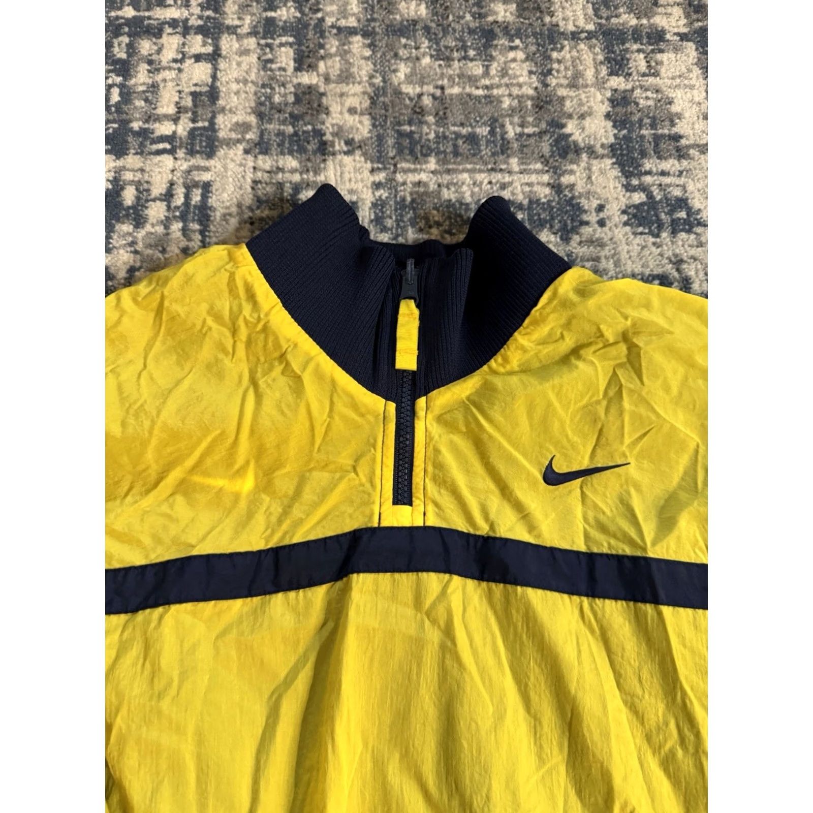 Nike VINTAGE Nike Jacket Windbreaker 1/4 Zip Pullover Reversible Sz M Blue Yellow 90s Mens Size US M / EU 48-50 / 2 - 7 Thumbnail