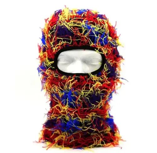 Japanese Brand Balaclava Distressed Knitted Fuzzy Beanie Hat Size ONE SIZE - 4 Thumbnail