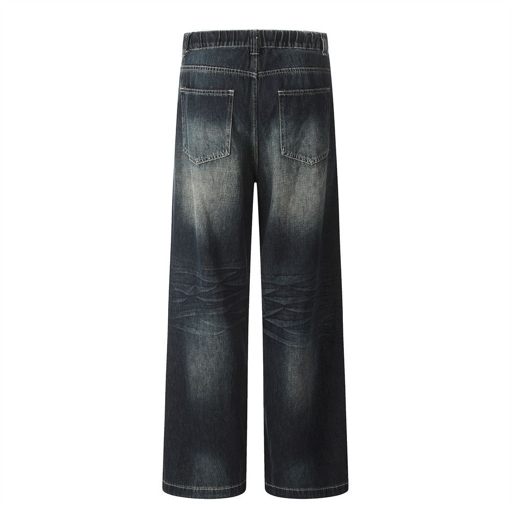 Japanese Brand Street fashion drawstring washed jeans straight y2k Size US 32 / EU 48 - 3 Thumbnail
