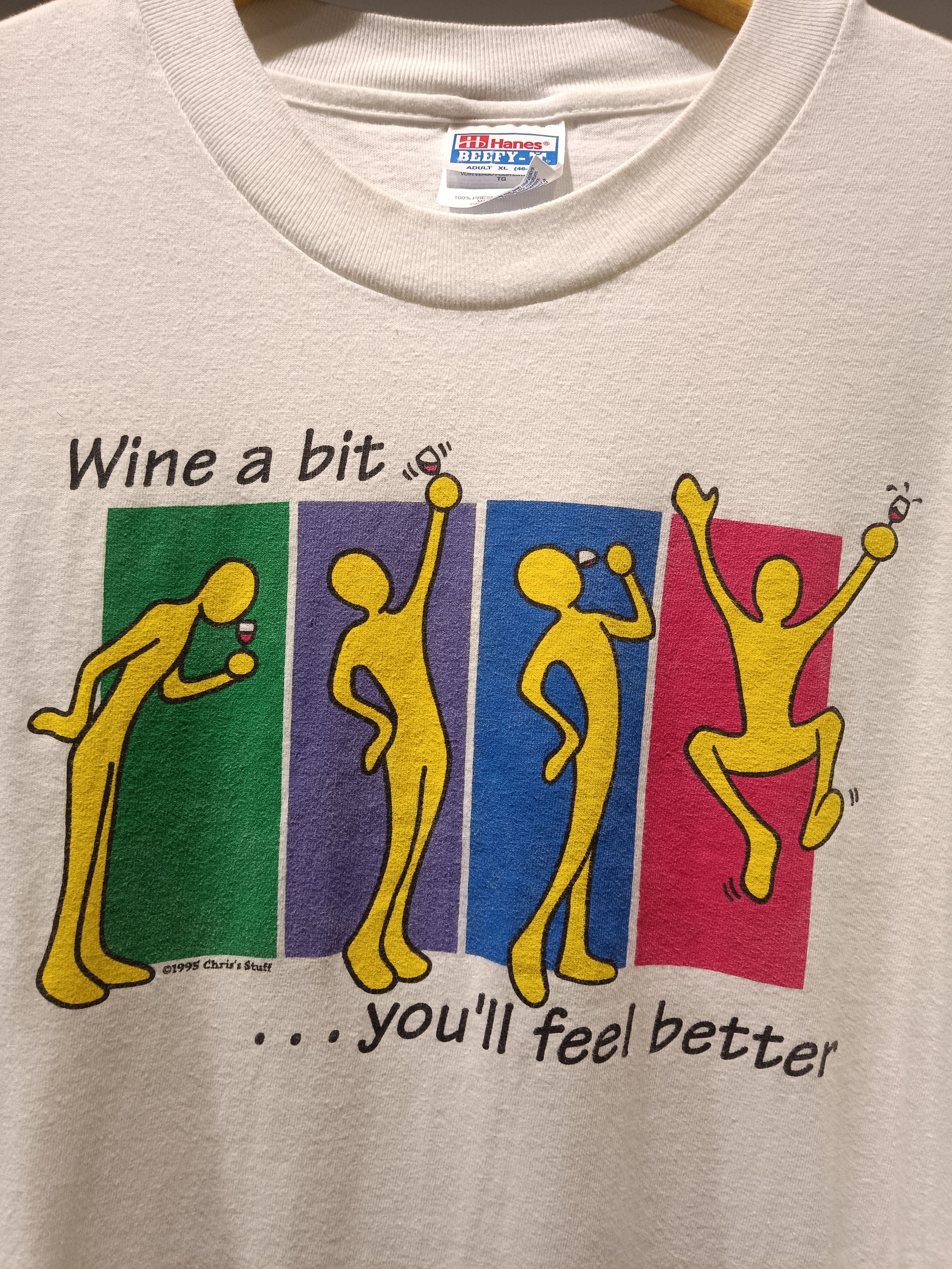 Vintage Vintage Wine A Bit You'll Feel Better Size US XL / EU 56 / 4 - 2 Thumbnail