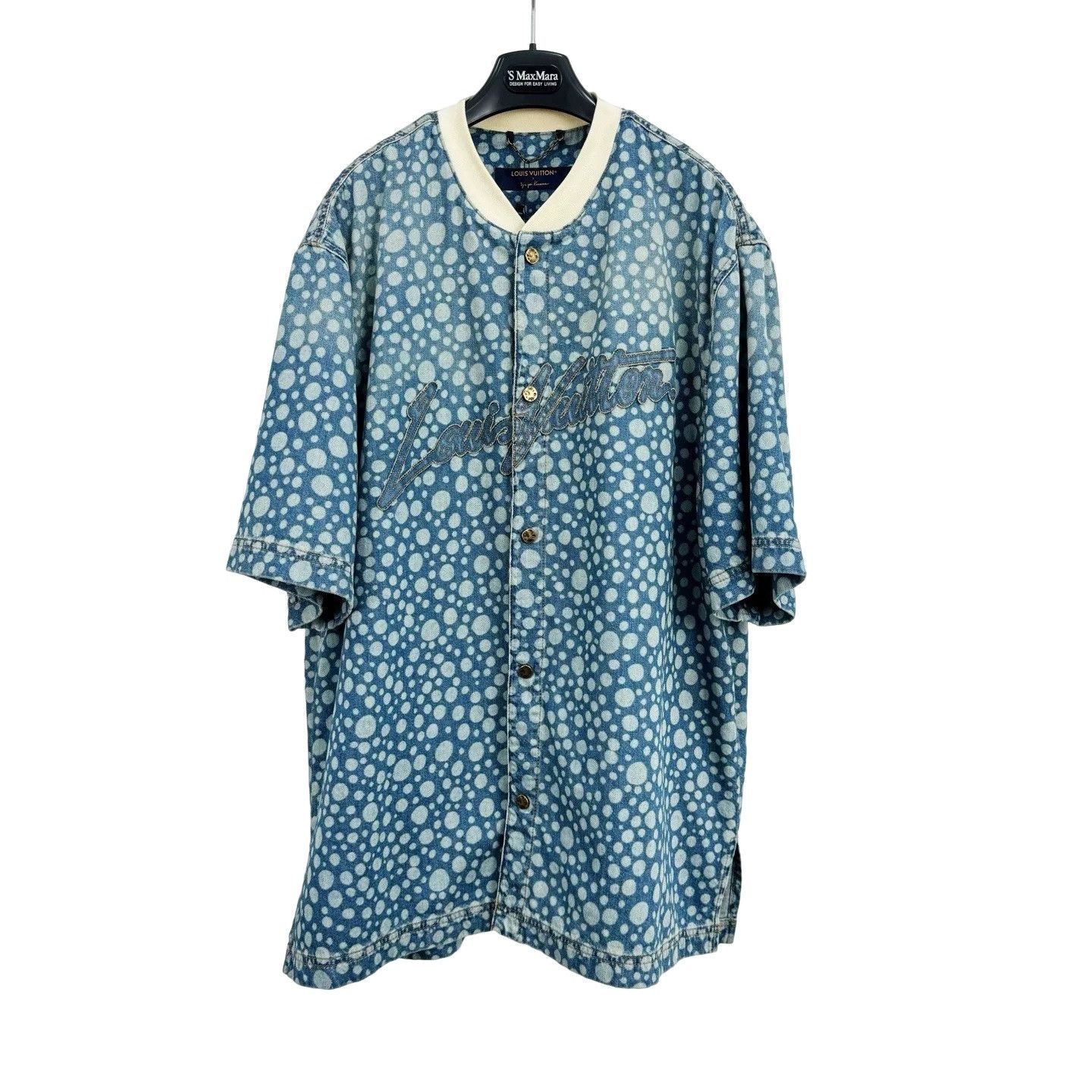 Louis Vuitton Louis Vuitton x Yayoi Kusama Polka Dot Denim Baseball Shirt Size US XXL / EU 58 / 5 - 1 Thumbnail