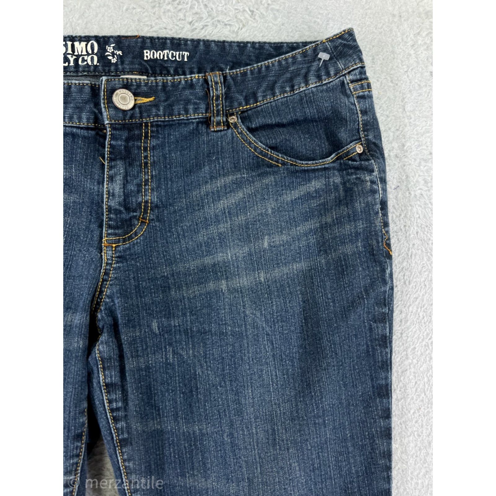 Mossimo Mossimo Jeans Womens 15 Blue Denim Bootcut Dark Wash Embroidered Cotton Size 36" / US 14 / IT 50 - 7 Thumbnail
