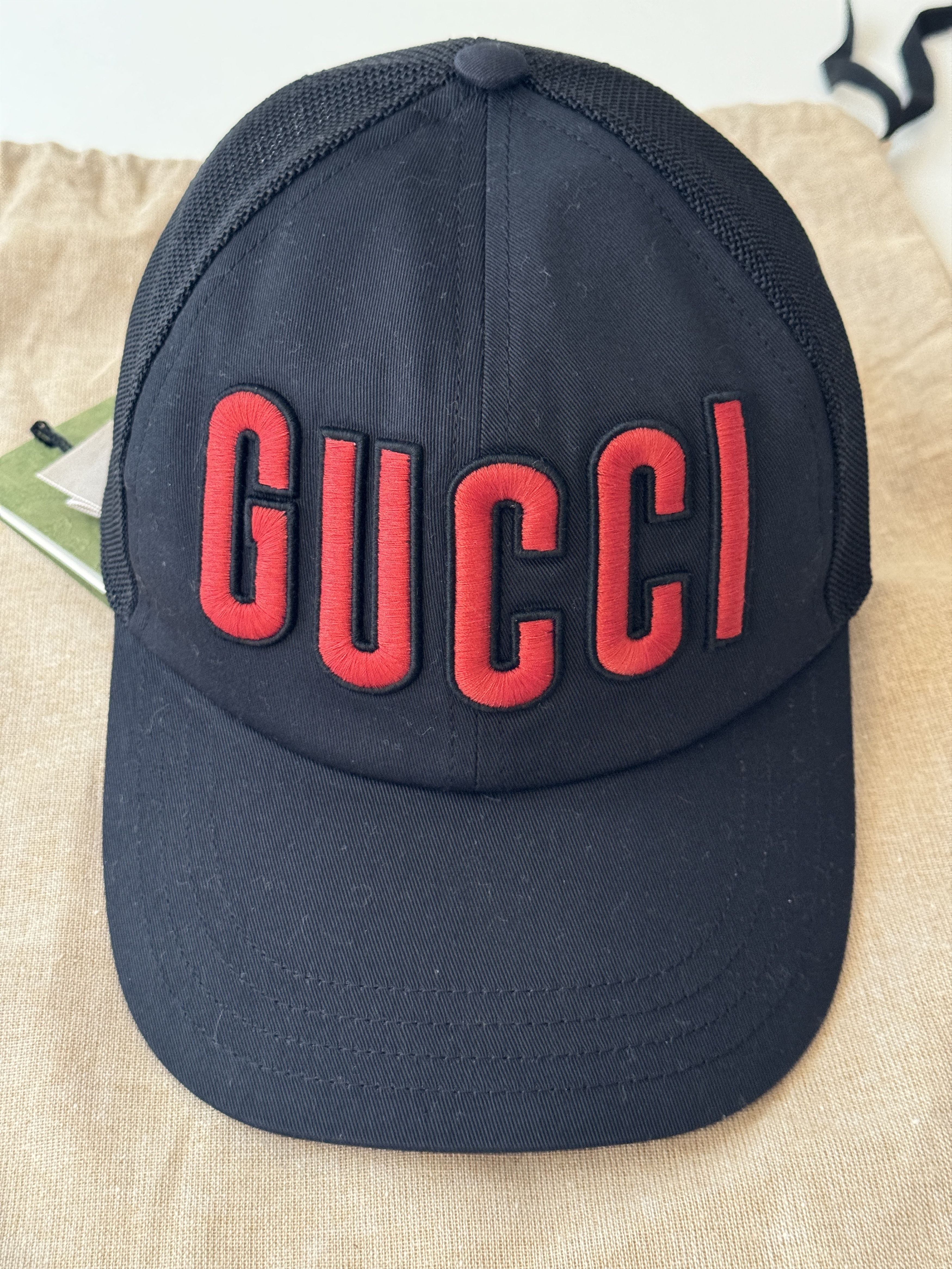 Gucci Size S - Gucci Embroidered Logo Baseball Cap black red patch Size ONE SIZE - 4 Thumbnail