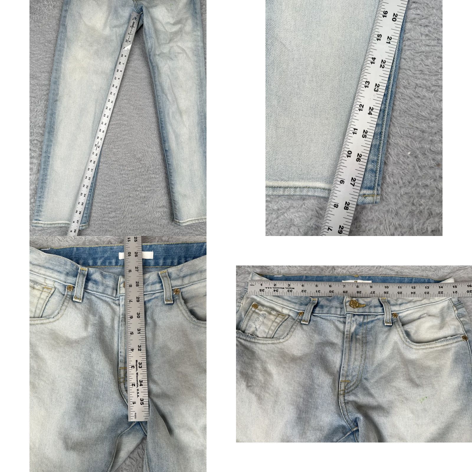 7 For All Mankind 7 For All Mankind Jeans Womens 28 Blue Denim Relaxed Skinny Bleached 28x29 28 Inseam 5-Pocket Logo Embroidered Distressed Comfort Stretch Size 28" / US 6 / IT 42 - 8 Thumbnail