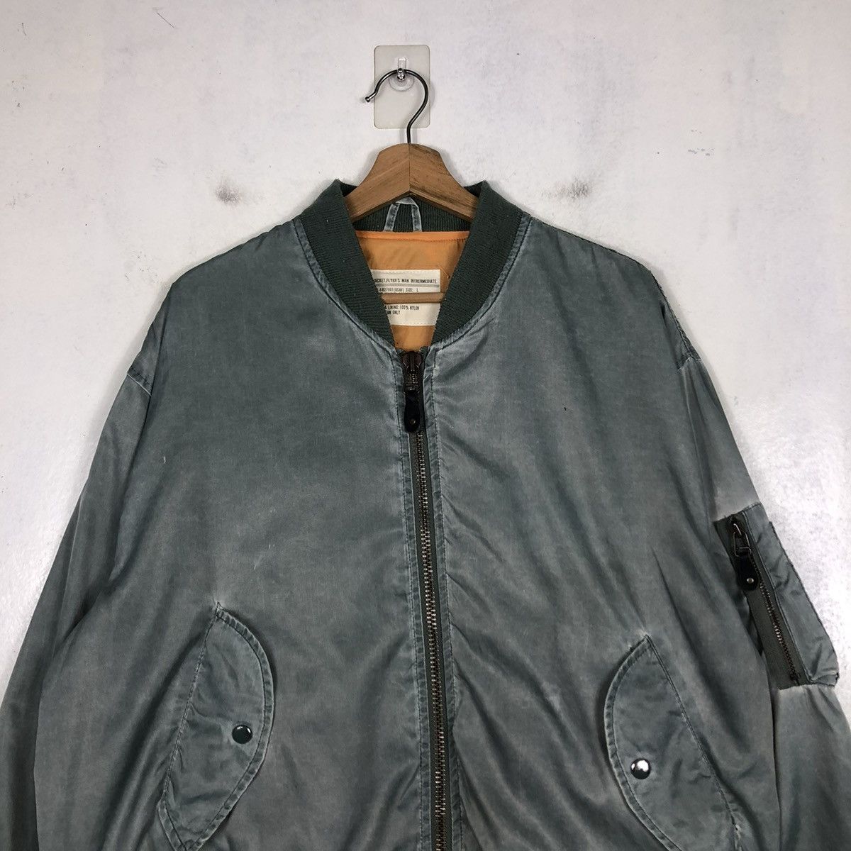 Vintage 📌VINTAGE MILITARY BOMBER FLY JACKET BUZZ RICKSON DESIGN Size US L / EU 52-54 / 3 - 3 Thumbnail