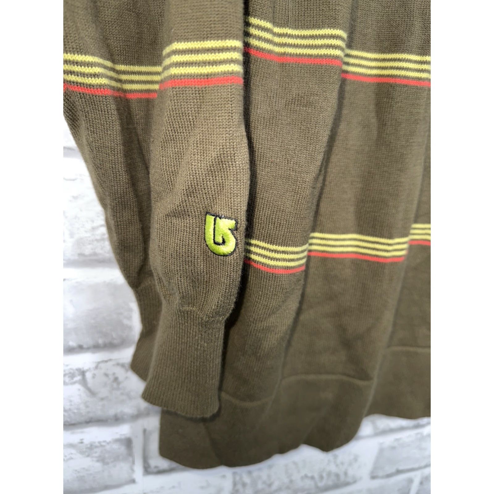 Burton BURTON Snowboarding Green Striped Pullover Sweatshirt Mens M Regular Size US M / EU 48-50 / 2 - 3 Thumbnail